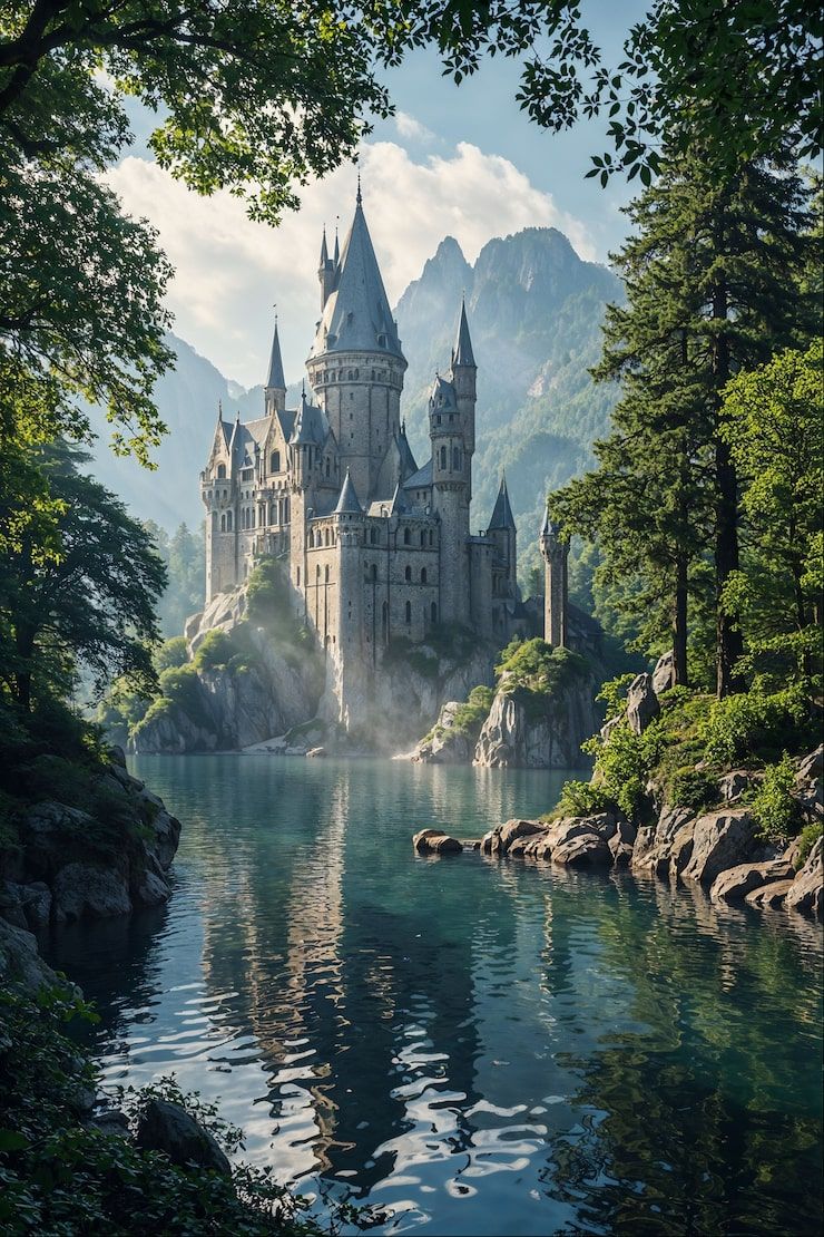 740x1110 Fantasy castle wallpaper Image