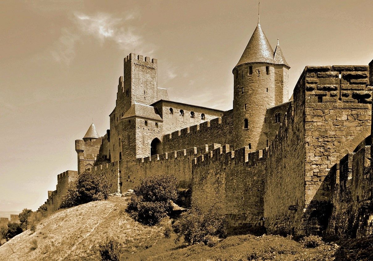 1208x844 Walls and towers of a medieval castle