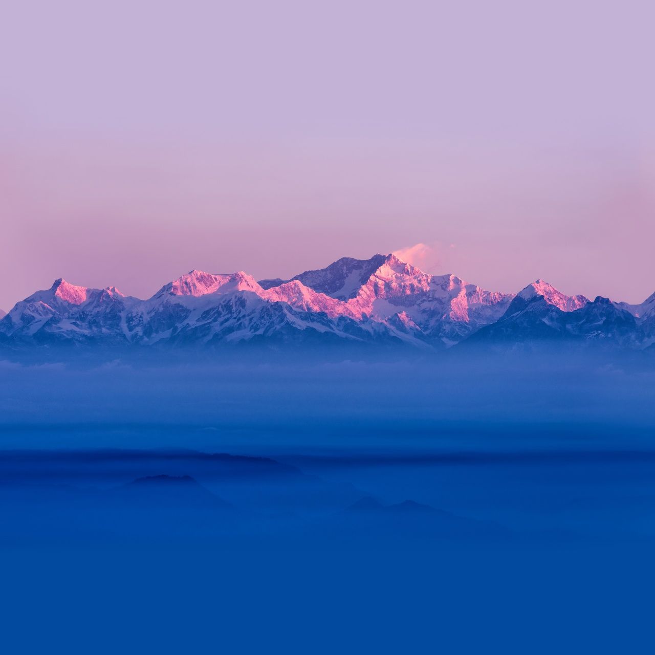 1280x1280 Himalayas Wallpaper 4K, Mountain range, Sunrise, Winter