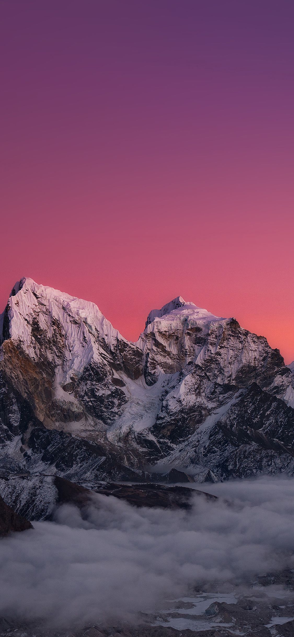 1125x2436 himalaya sunset mountain art