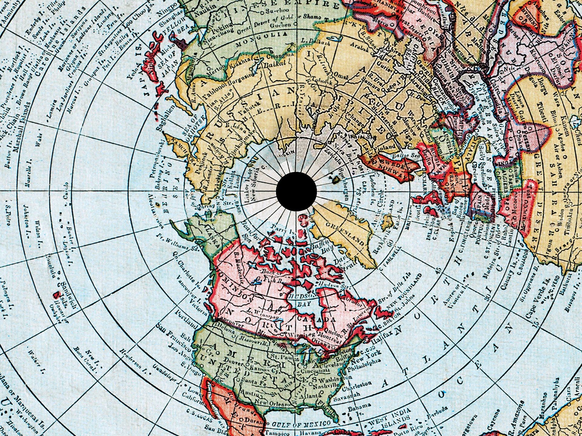 1920x1440 Flat Earth Map Gleason's New Standard Map of the World Art Map Poster Print