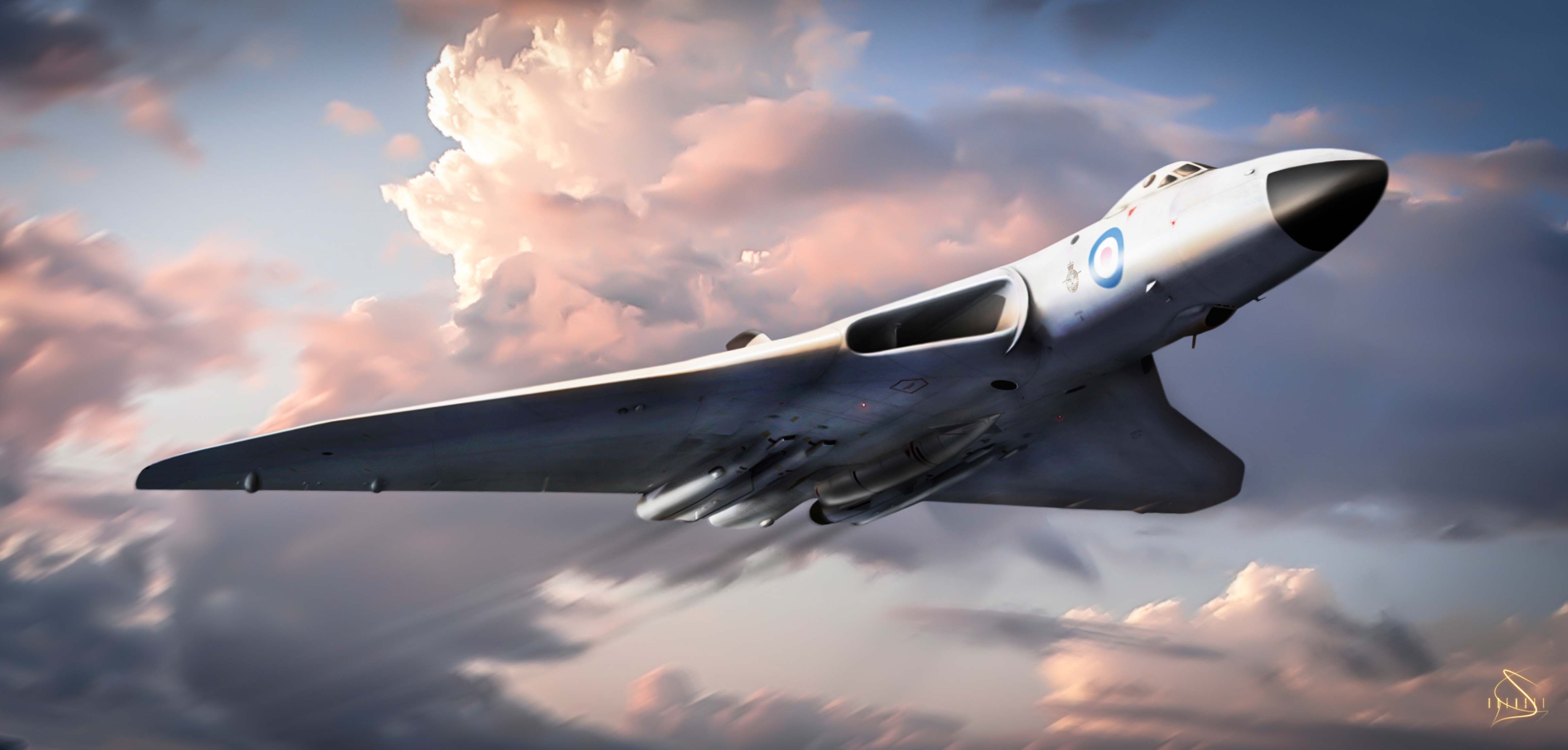 4797x2295 Wallpaper the plane, British, strategic, Avro Vulcan, bomber., Avro Vulcan for mobile and desktop, section авиация, resolution 4797x2295