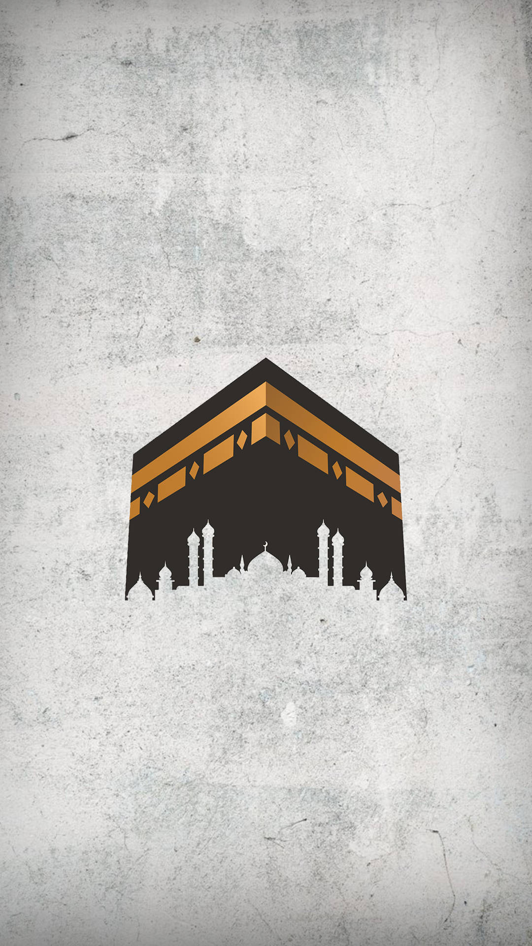 1080x1920 Download Kaaba Art Gray Wallpaper
