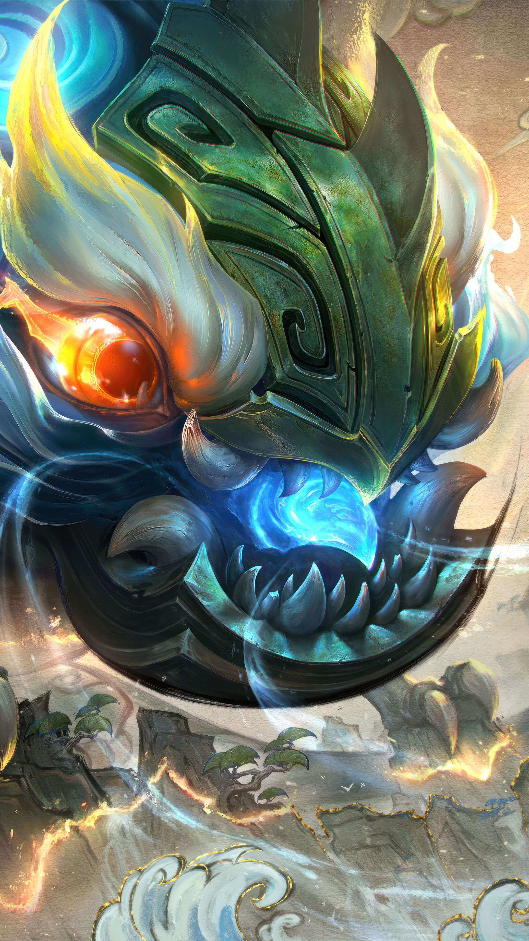 2160x3840 Shan Hai Scrolls Kog'Maw Skin LoL Splash Art 4K Wallpaper iPhone HD Phone k