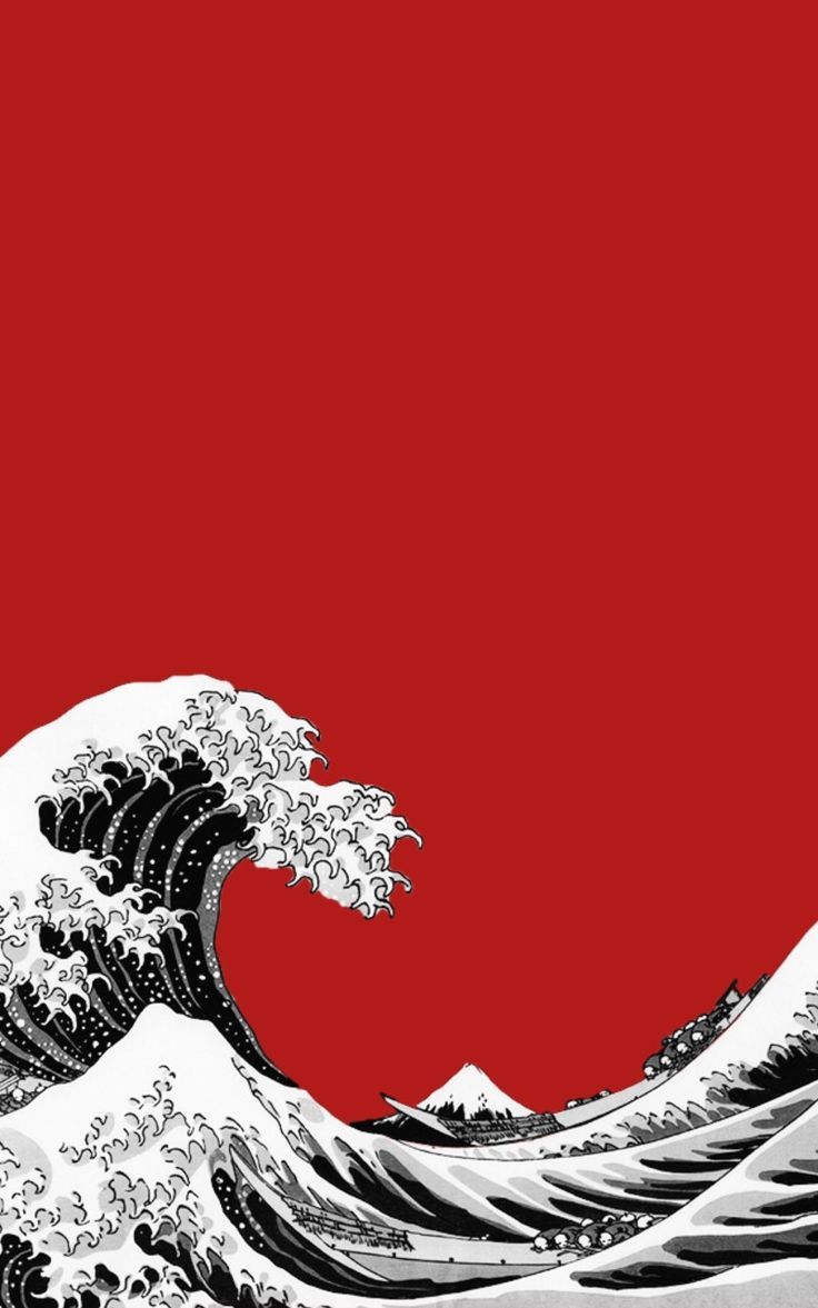 736x1177 The Great Wave Off Kanagawa black and red. Sfondi carini, Sfondi vintage, Sfondi astratti
