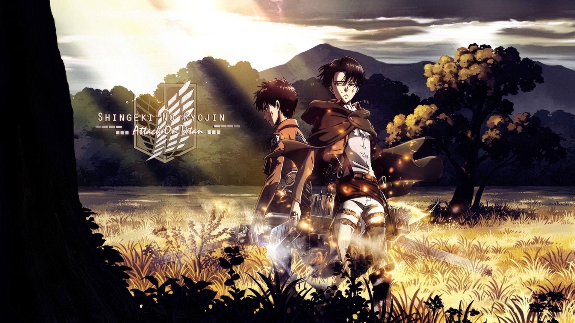 1920x1080 Wallpaper Shingeki no Kyojin, Eren Jaeger, Rivaille for mobile and desktop, section аниме, resolution 1920x1080
