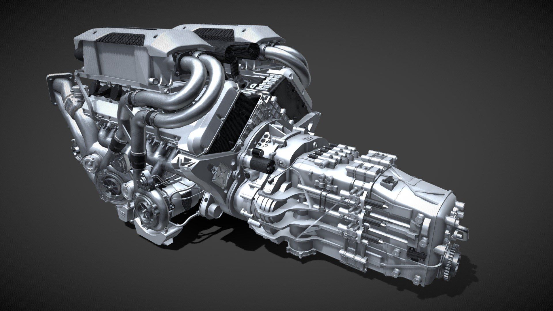 1920x1080 Bugatti Chiron W16 Engine model by Johann_delestree_design [afbe8f2]