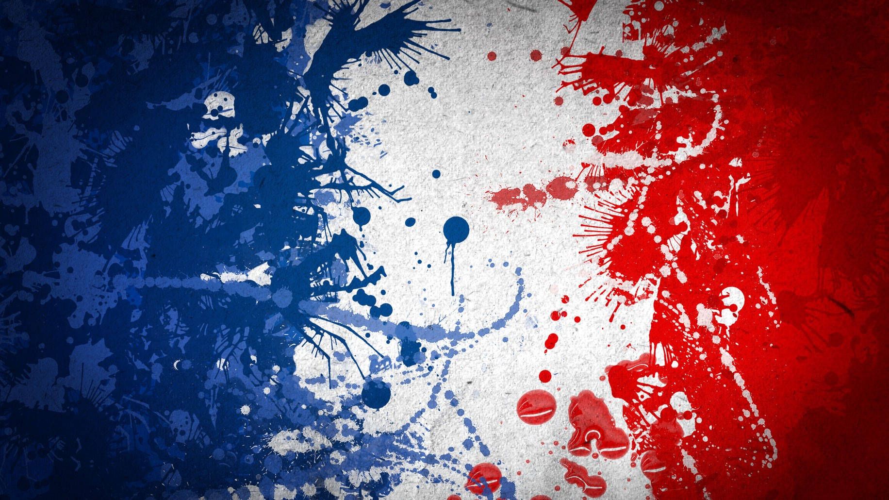 1832x1030 Download Flag Of France Paint Art Wallpaper