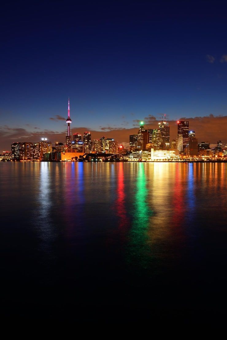 740x1109 Downtown toronto skyline night Image