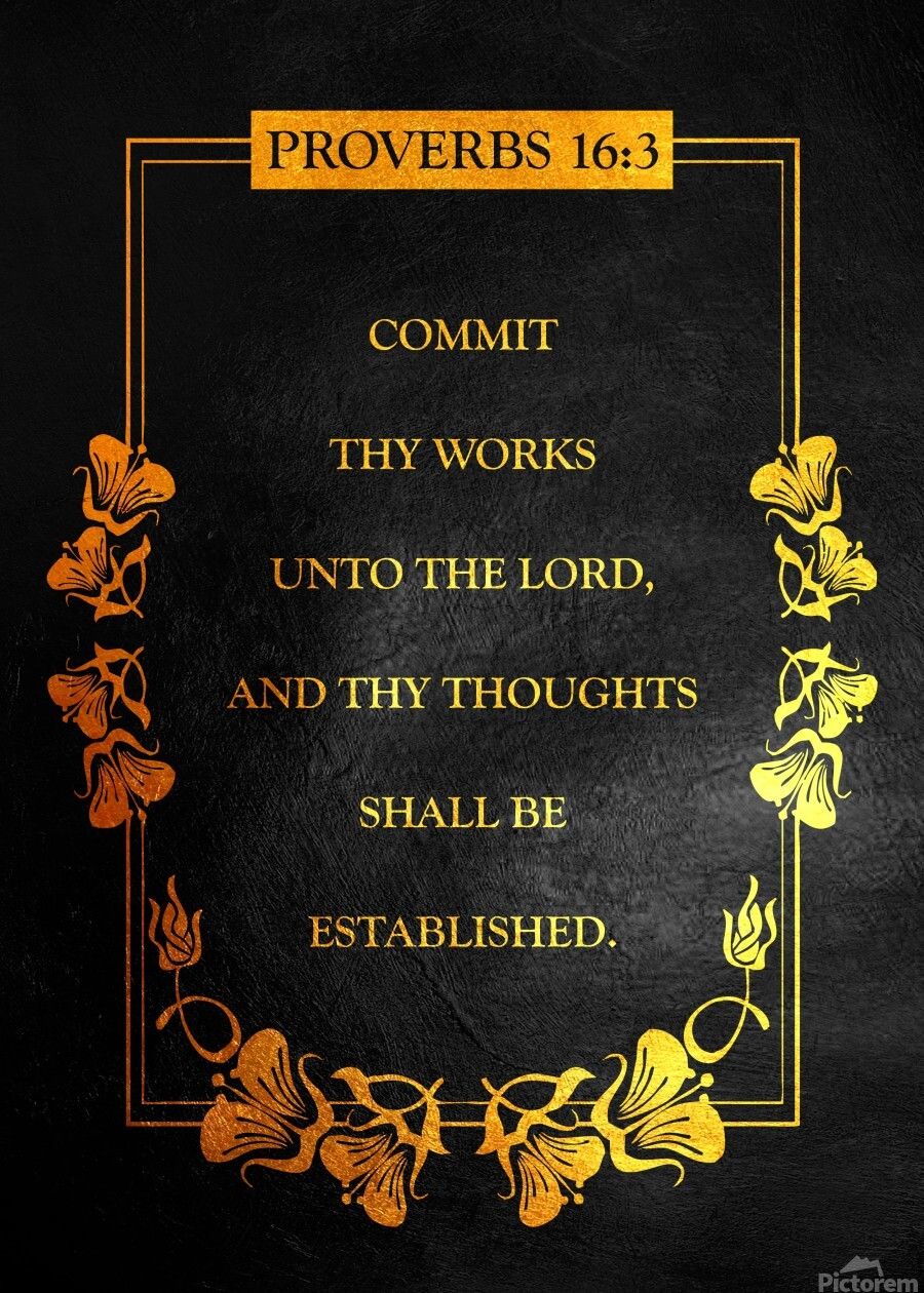 900x1260 Proverbs 16:3 Bible Verse Wall Art by ABConcepts Wall Art