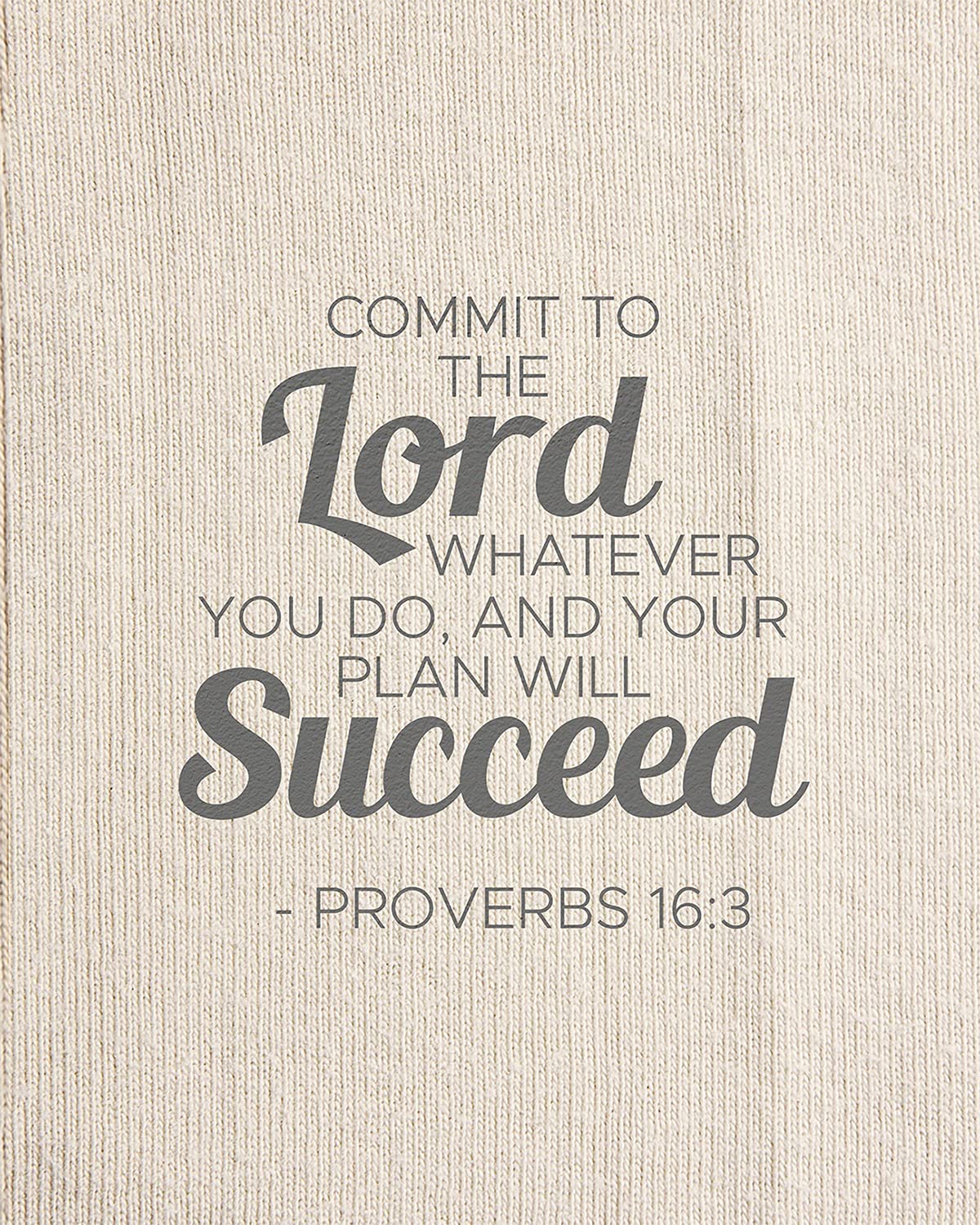1200x1500 Govivo Commit To The Lord Whatever You Do. Proverbs 16:3 Decor Typography Art Print with a gray background unframed artwork printed on canvas: Posters & Prints
