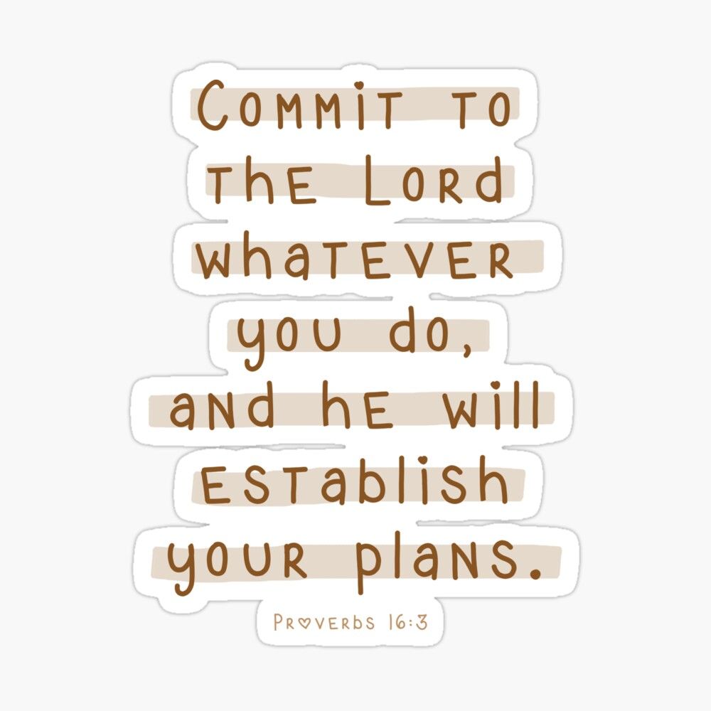1000x1000 Proverbs 16:3 Bible verse Christian quote brown Postcard