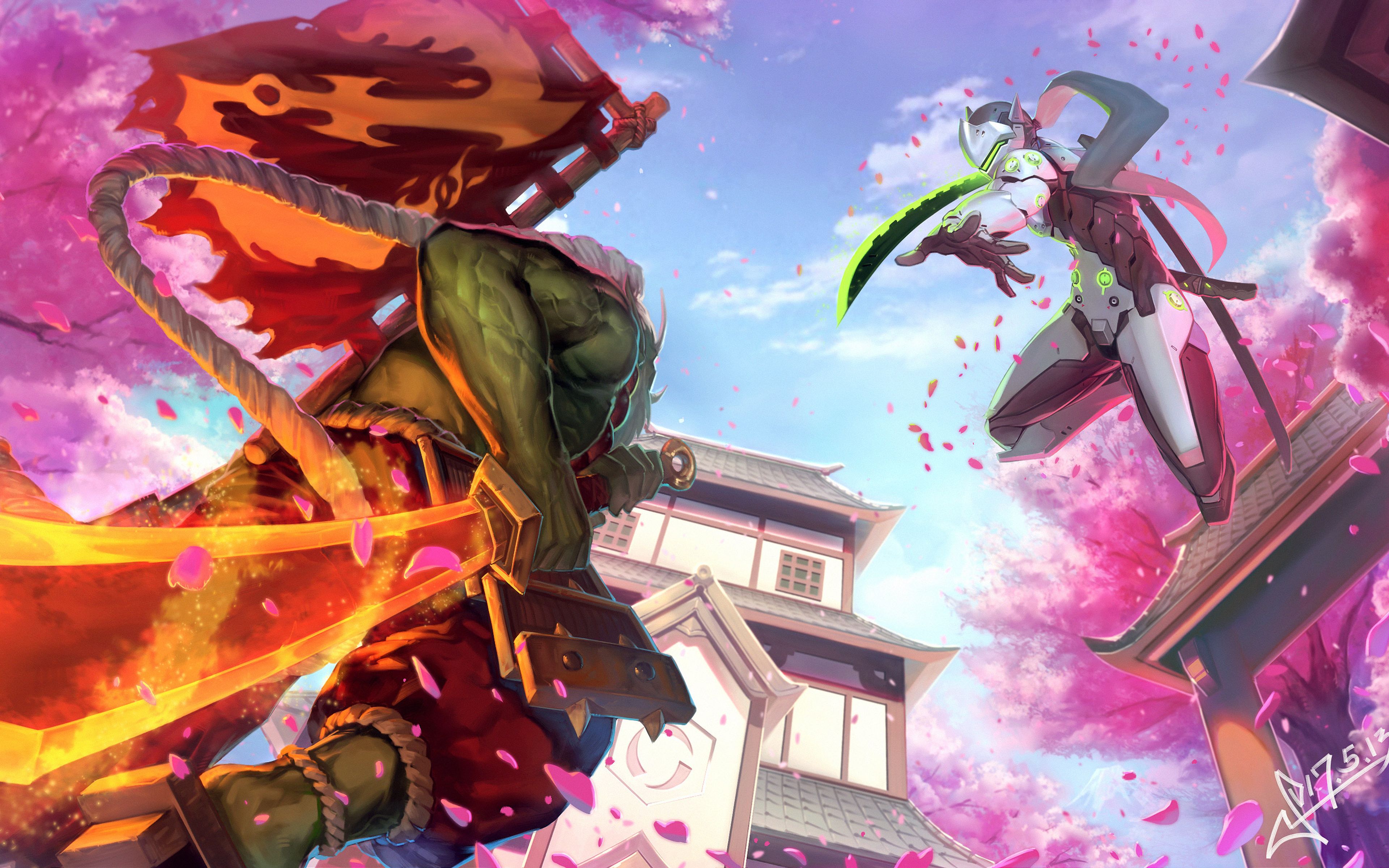 3840x2400 Genji Overwatch Sakura Samurai 4K , HD 4k Wallpaper, Image, Background, Photos and Picture