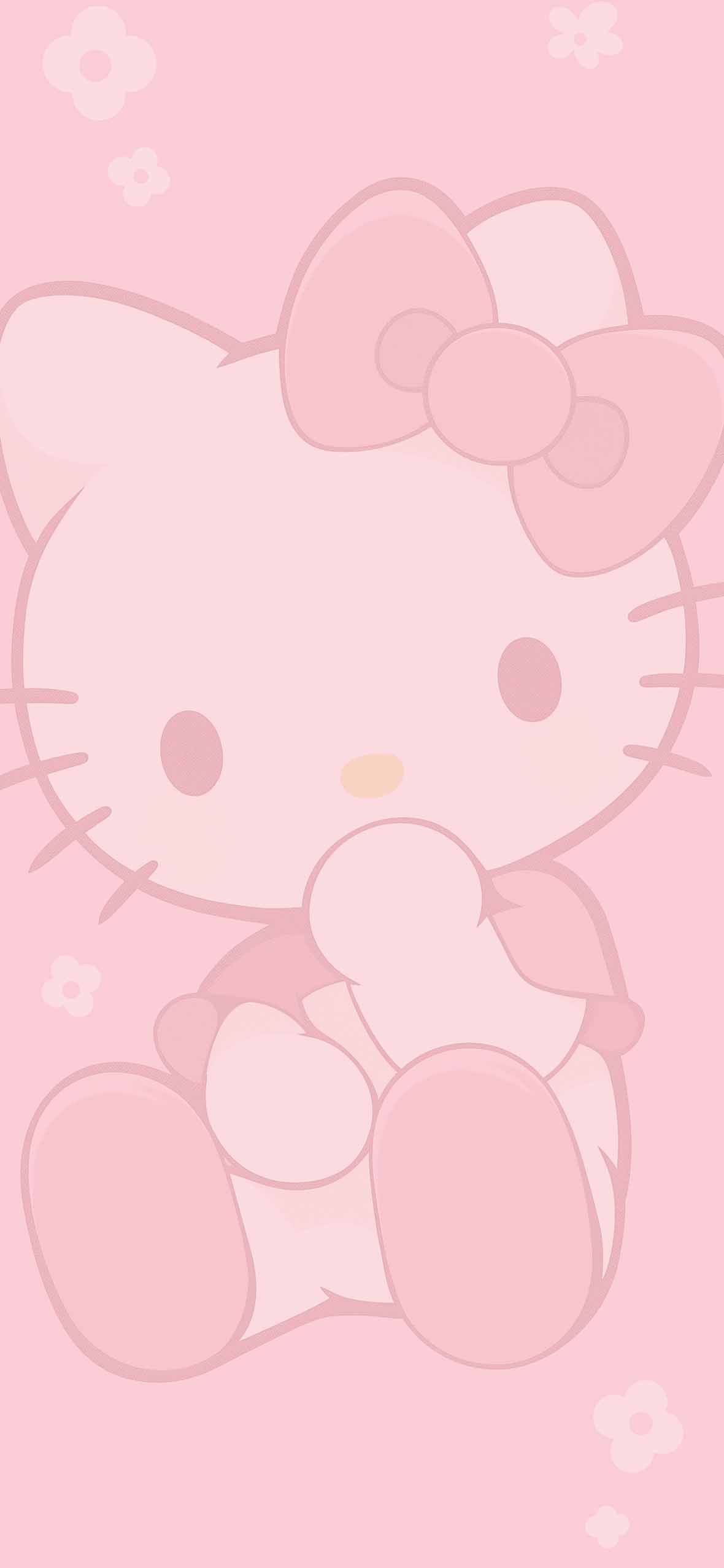 1180x2554 Hello Kitty Kawaii Soft Pink Wallpaper Aesthetic Wallpaper