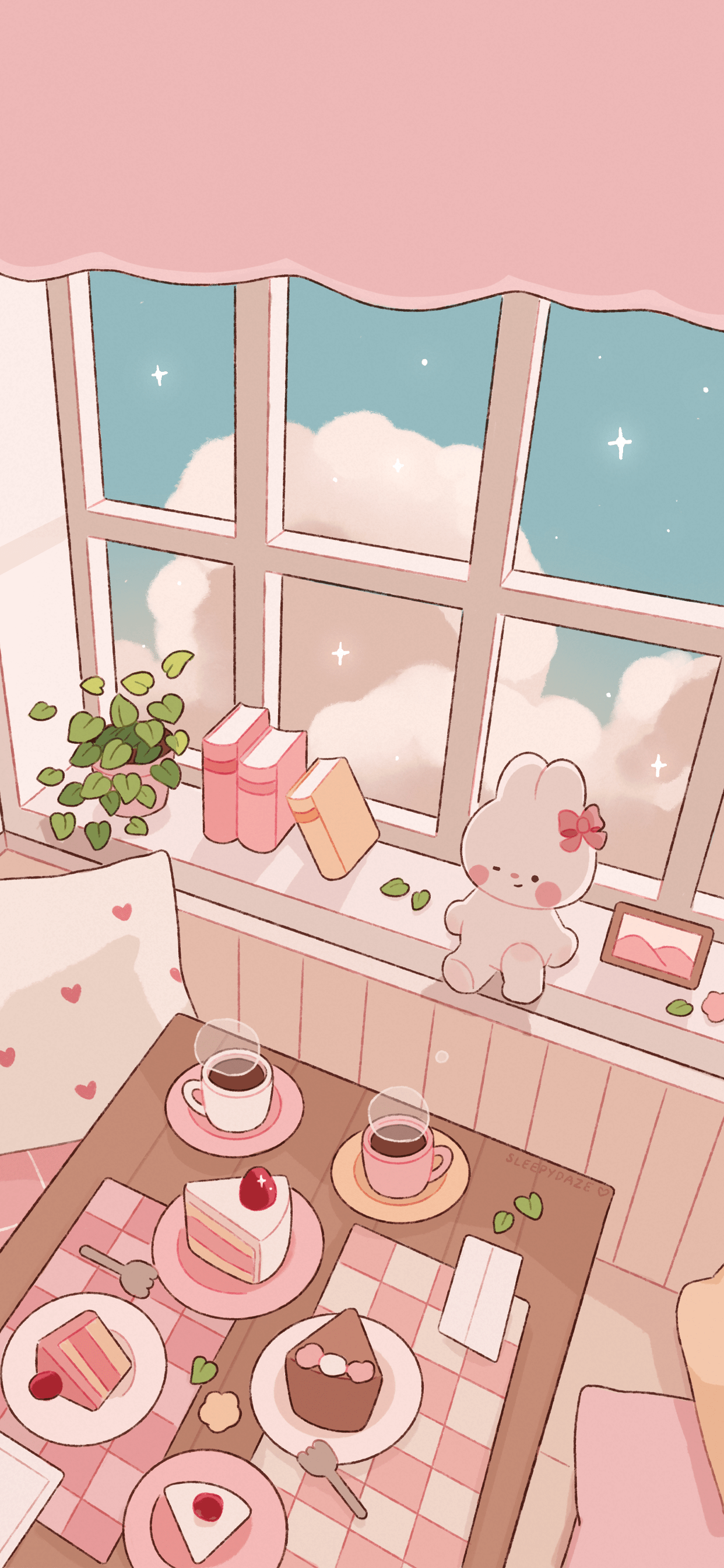 1242x2686 breakfast nook wallpaper freebie