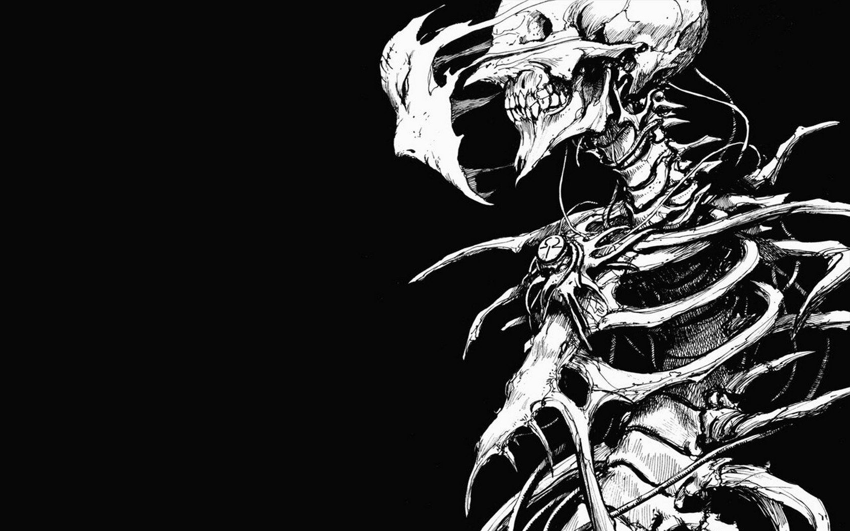 1680x1050 skull, Face, Bones, Drawing, Biomega Wallpaper HD / Desktop and Mobile Background