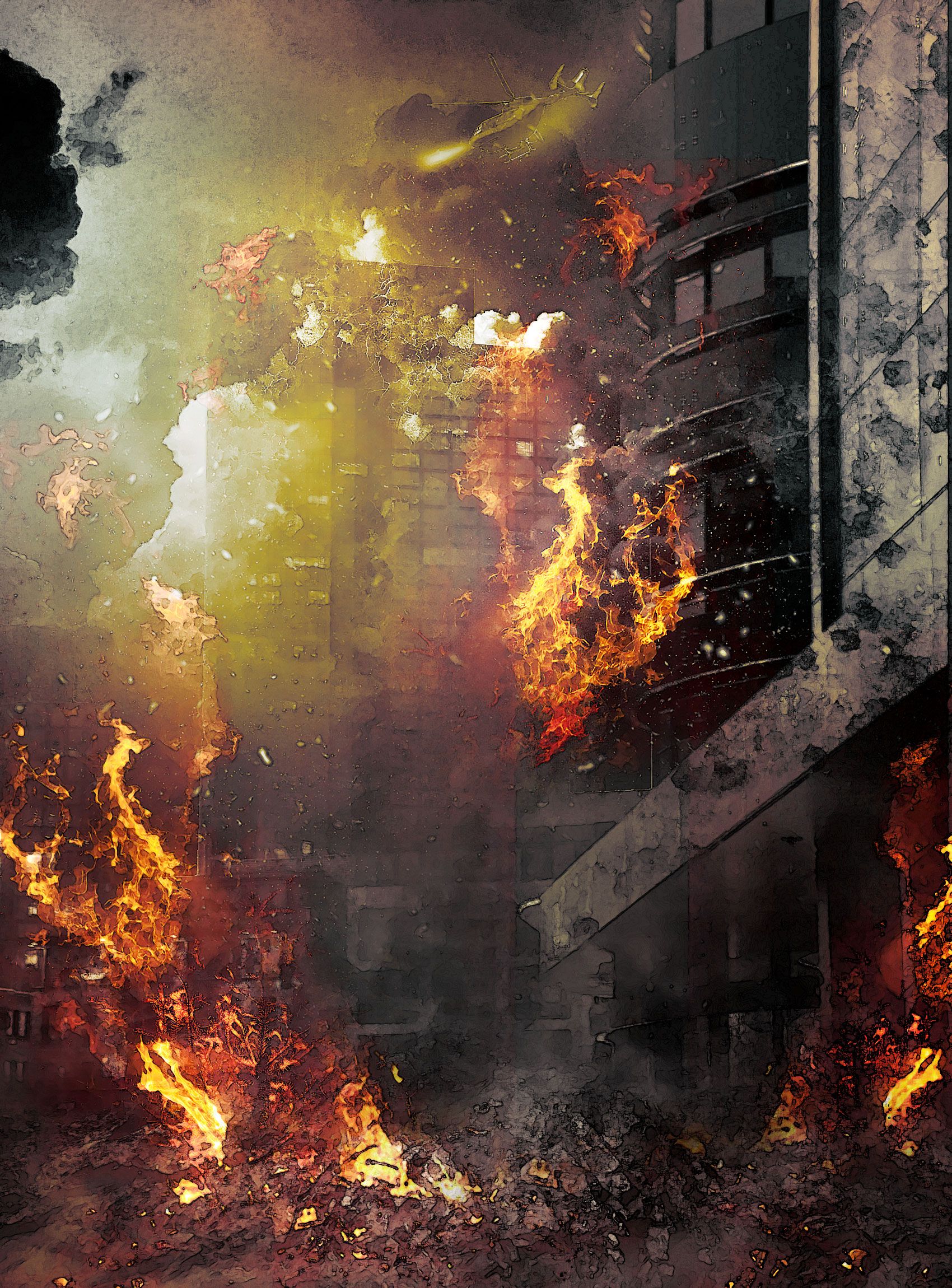 1700x2300 Create High Rise Building On Fire Effect In Photohop