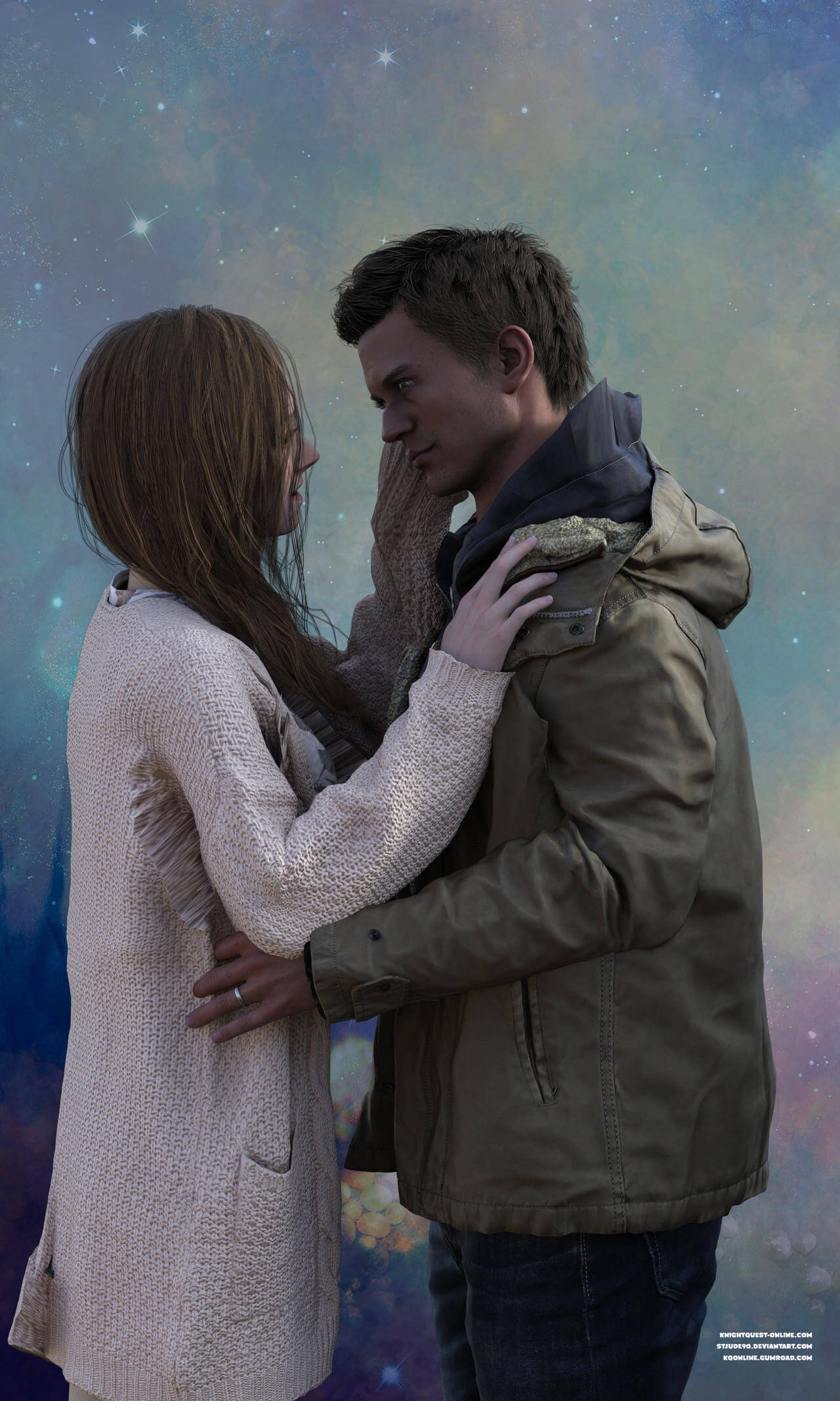 1280x2134 Ethan and Mia Winters. 3D Render, Digital Art