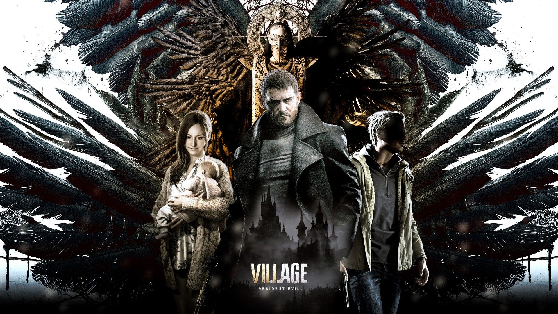 1920x1080 Chris Redfield Ethan Winters Mia Winters Mother Miranda Rosemary Winters 4K HD Resident Evil Village Wallpaper