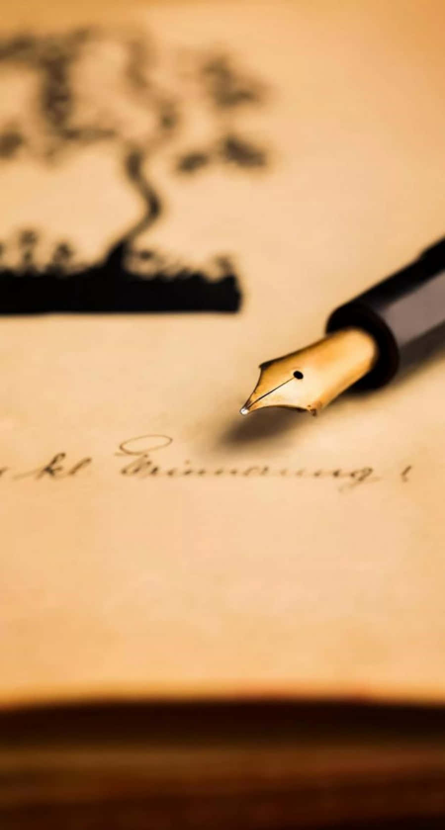 900x1679 Download A Fountain Pen Is Sitting On Top Of An Old Book