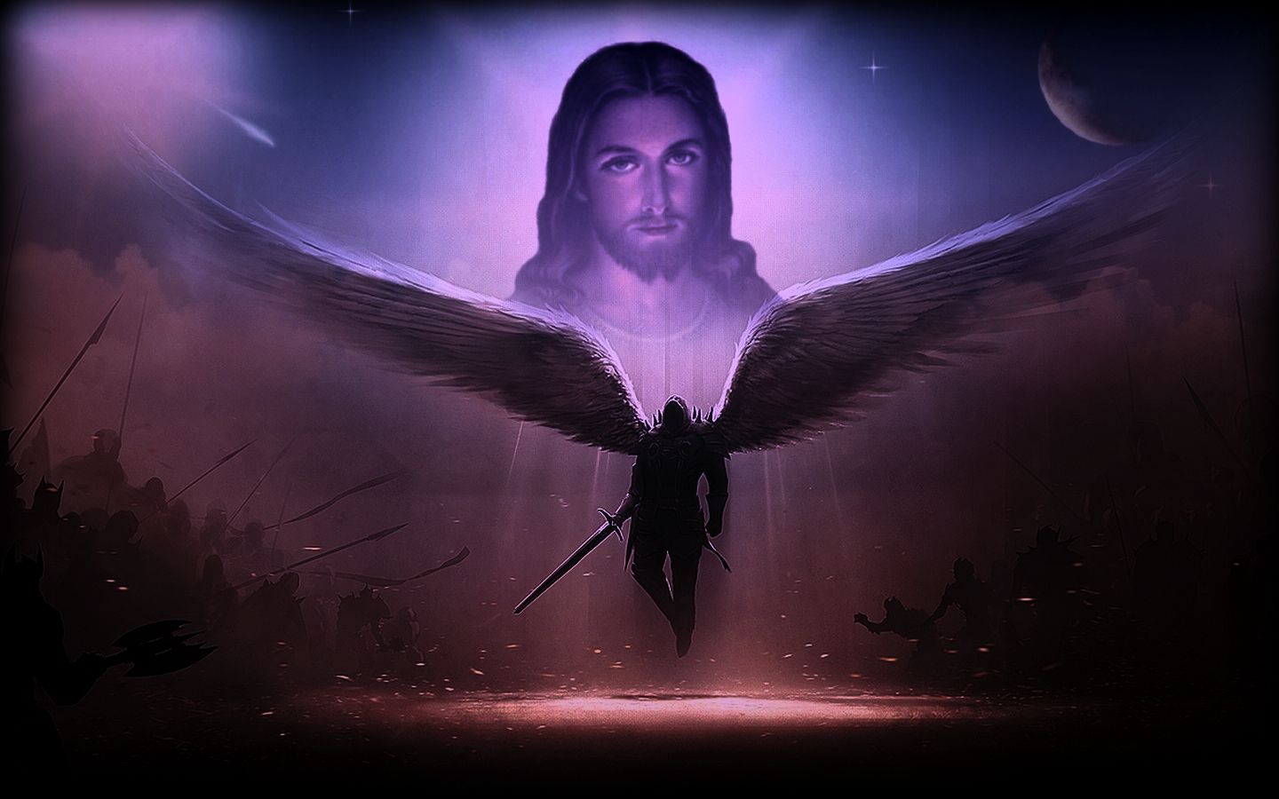 1440x900 Phone wallpaper: Christ, Jesus, God, Artistic, Warrior, Religious, Angel 224822
