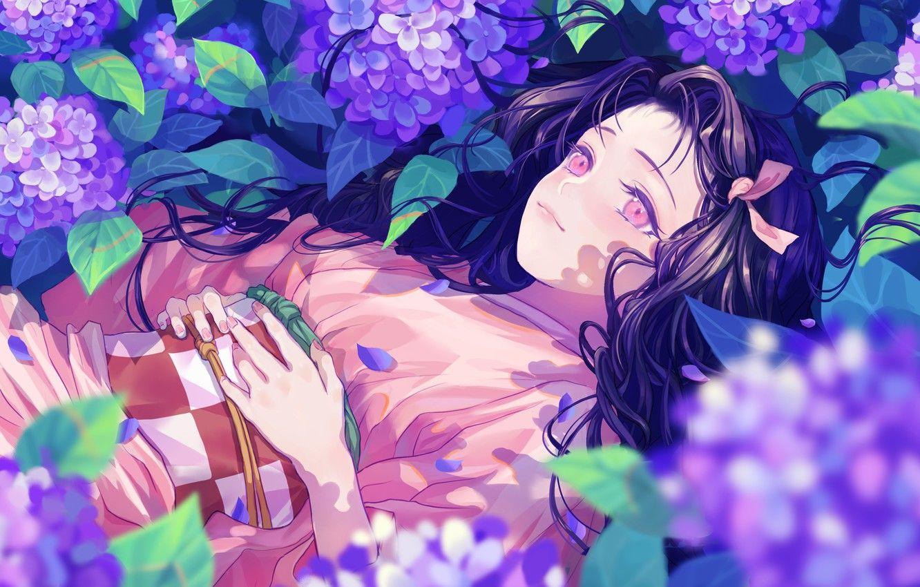 1332x850 Wallpaper Purple, Art, Anime, Color, Demon Slayer Kimetsu no Yaiba