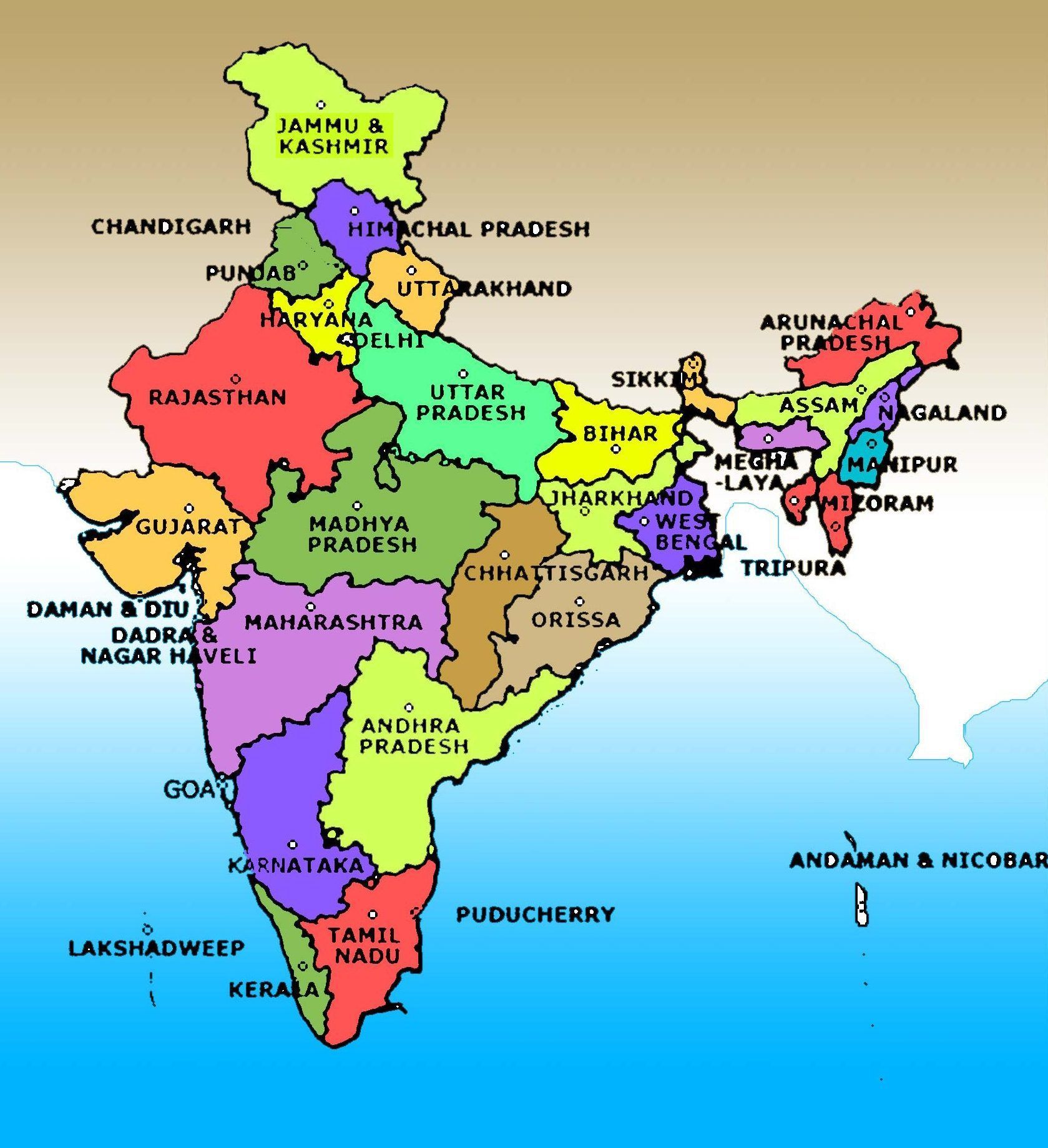 1679x1839 India Political Map Wallpaper