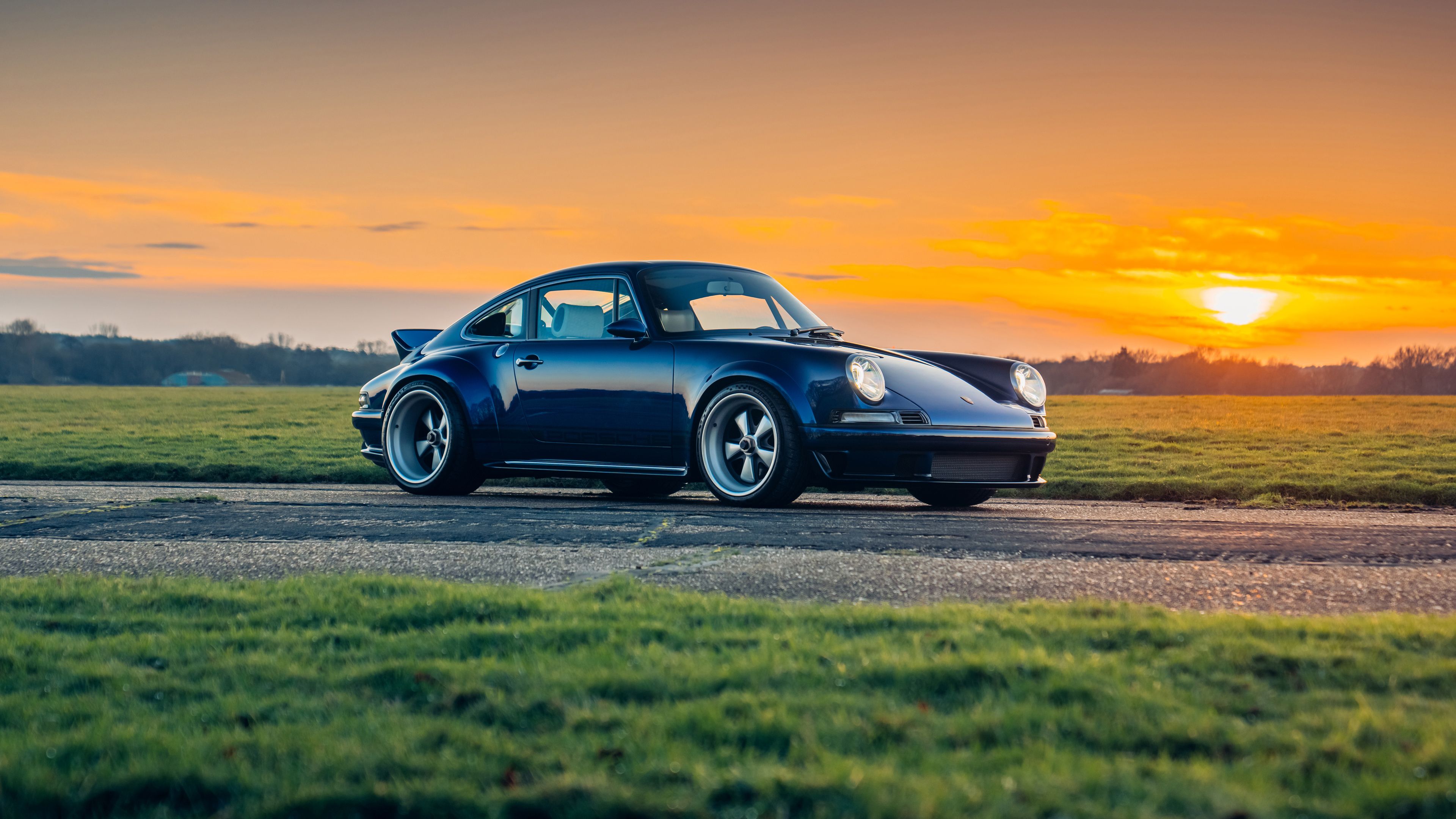 3840x2160 Singer Porsche 911 Wallpaper 4K, Classic cars, Sunset, Porsche 911