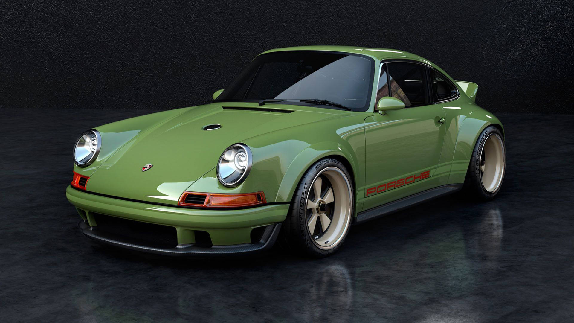 1920x1080 Download Absinthe Green Singer Porsche Wallpaper