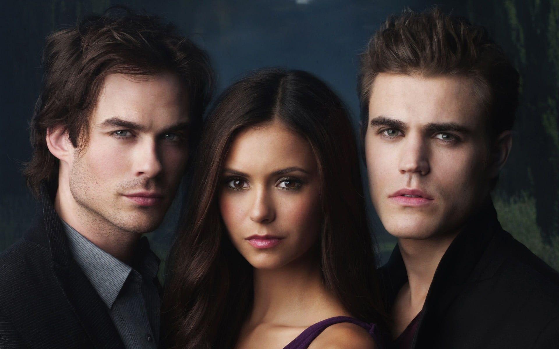 1920x1200 Vampire Diaries wallpaper, Ian Somerhalder, Paul Wesley, Nina