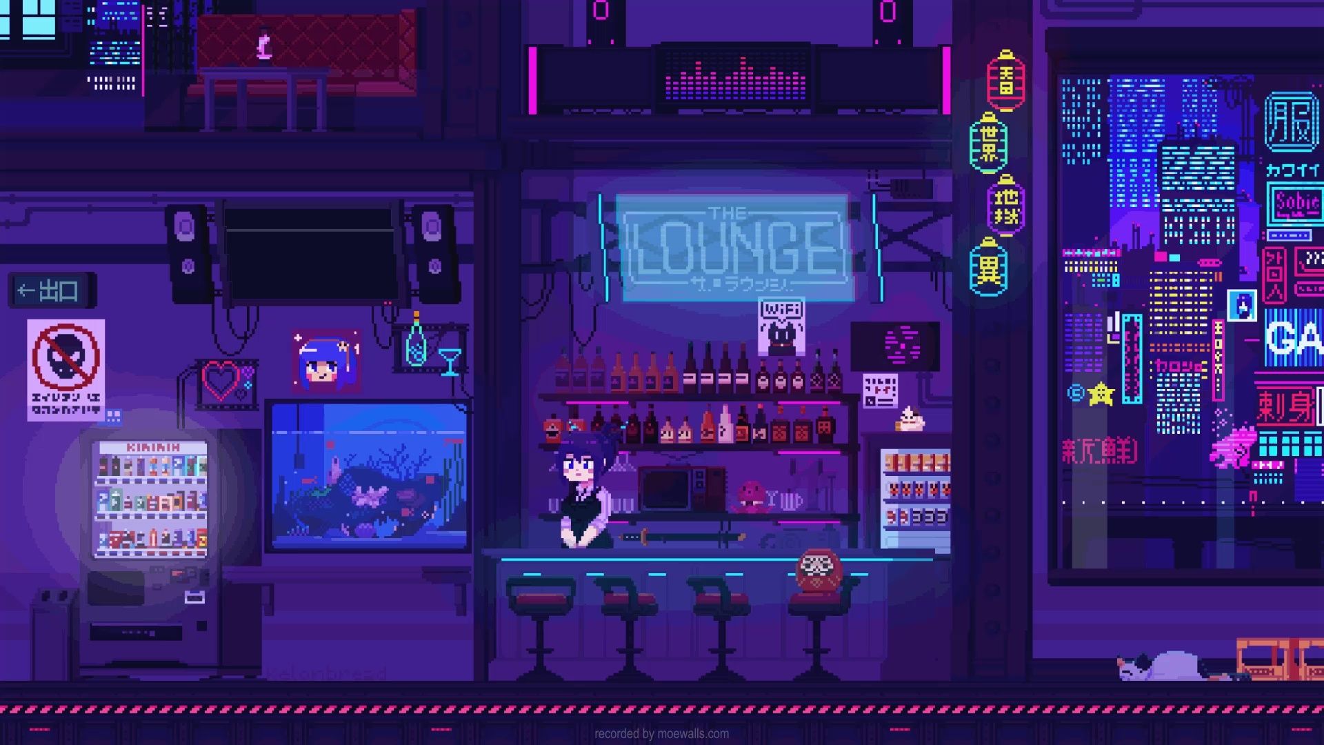 1920x1080 Cyberpunk Bar Pixel Live Wallpaper
