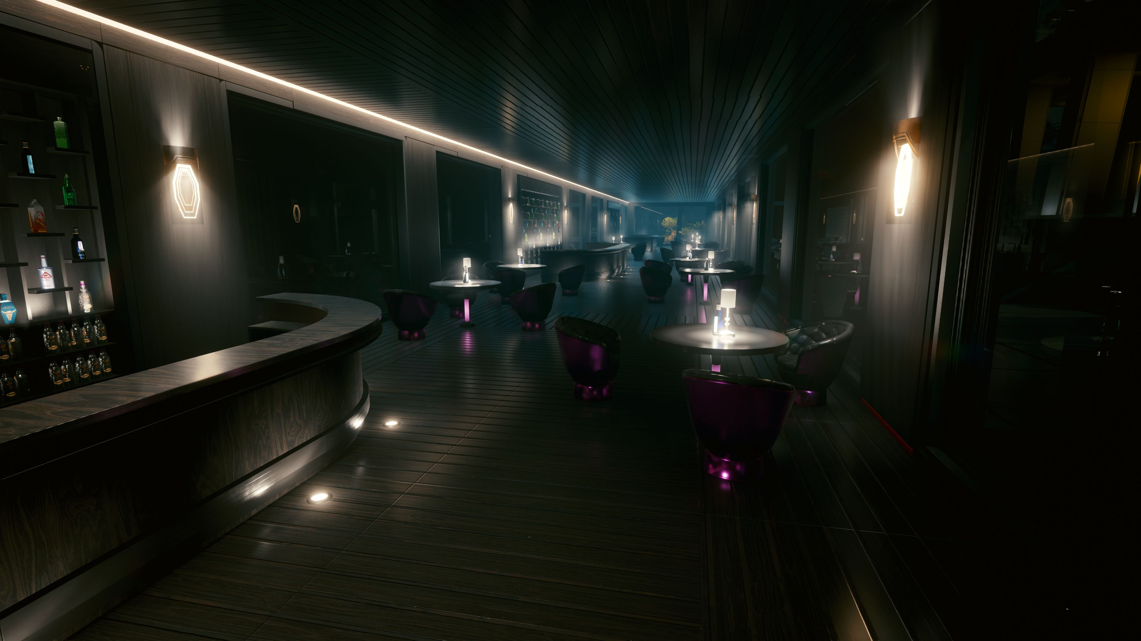 3840x2160 Desktop wallpaper: Cyberpunk Video Game, Bar, Night City (Cyberpunk 2077) 4K free download for PC. 1538125