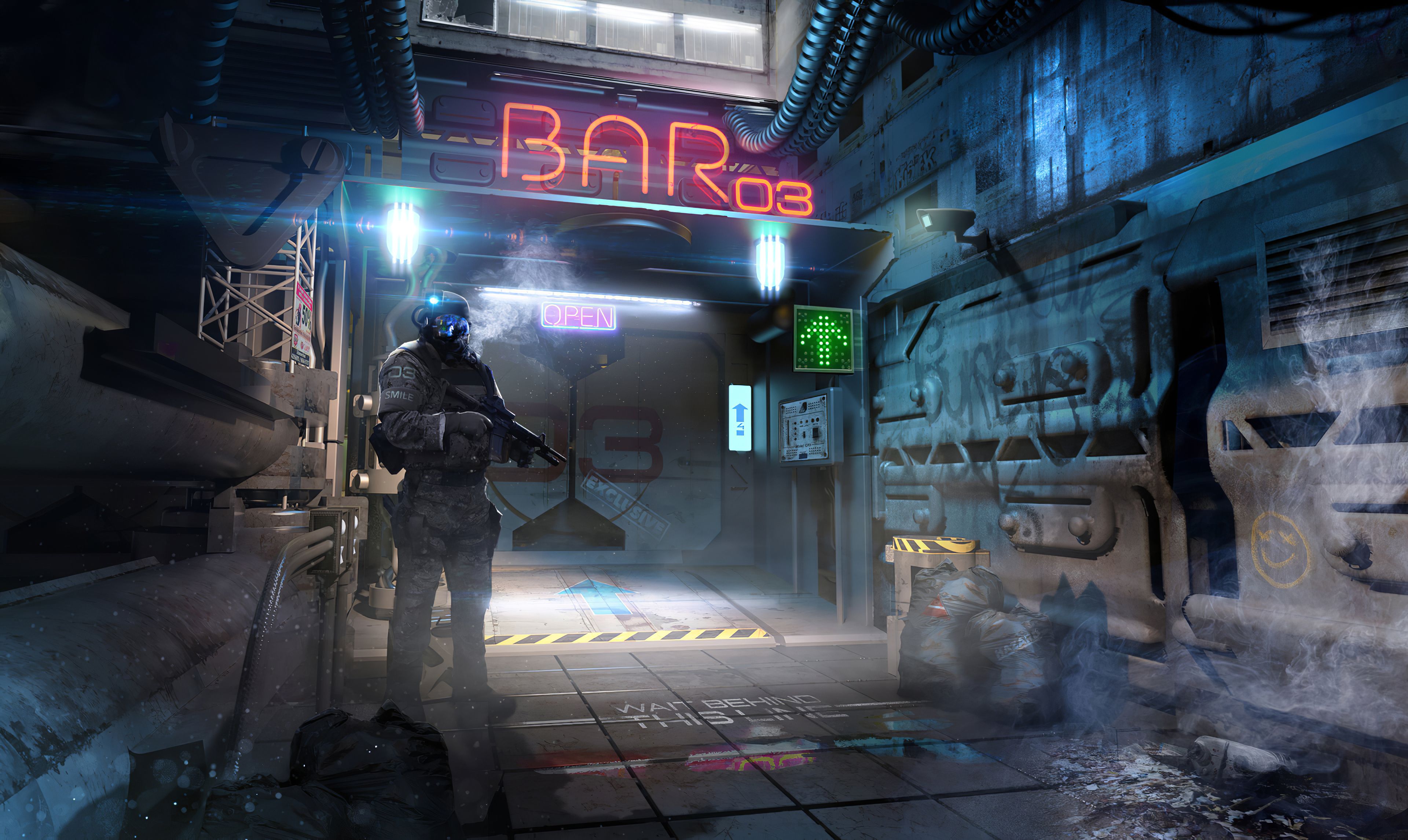 3840x2292 Alleyway Cyberpunk Bar 4k Wallpaper, HD Artist Wallpaper, 4k Wallpaper , Image, Background, Photos and Picture