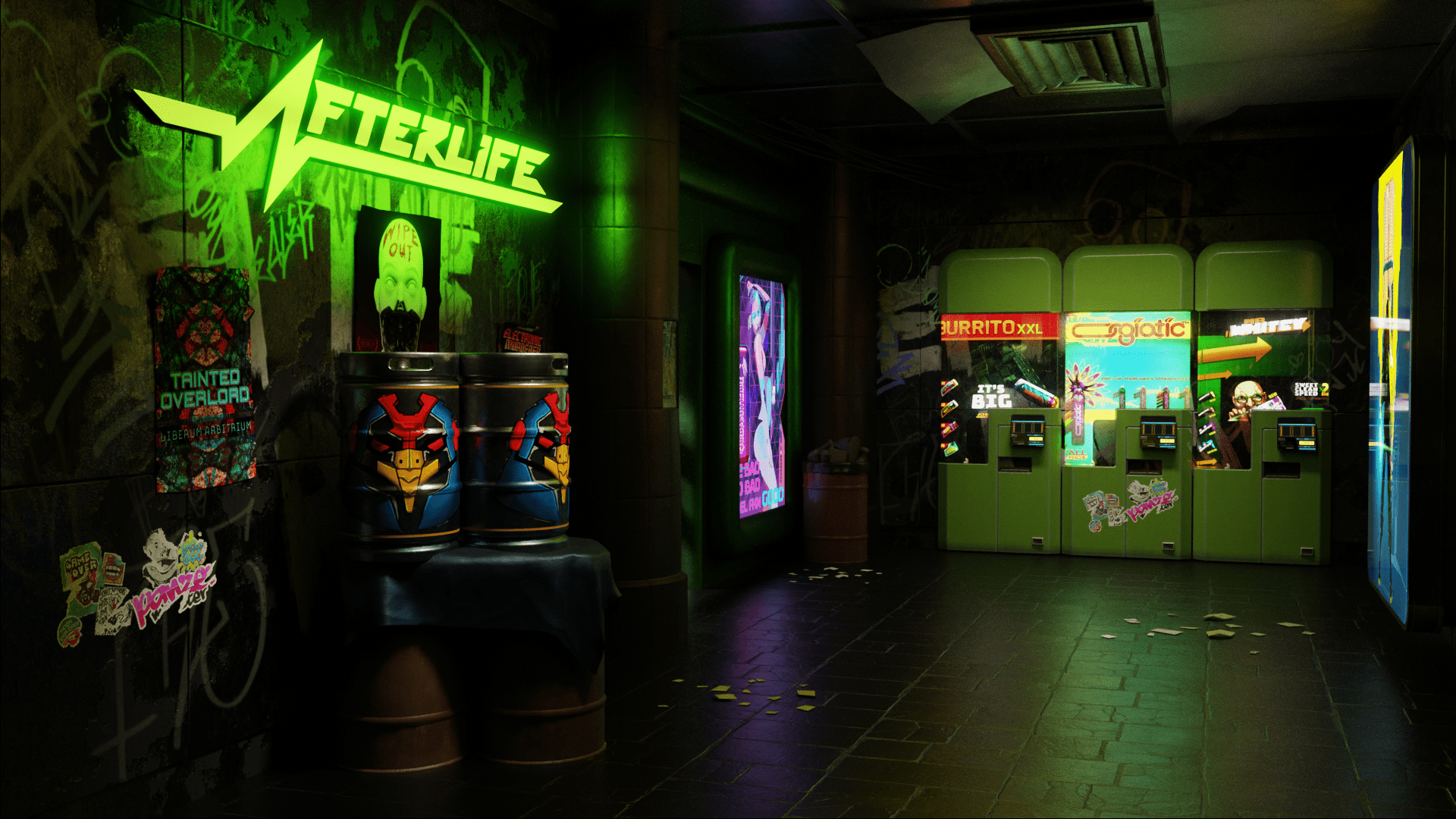1920x1080 Open3DLab • Afterlife backroom 2077 (Cycles only)