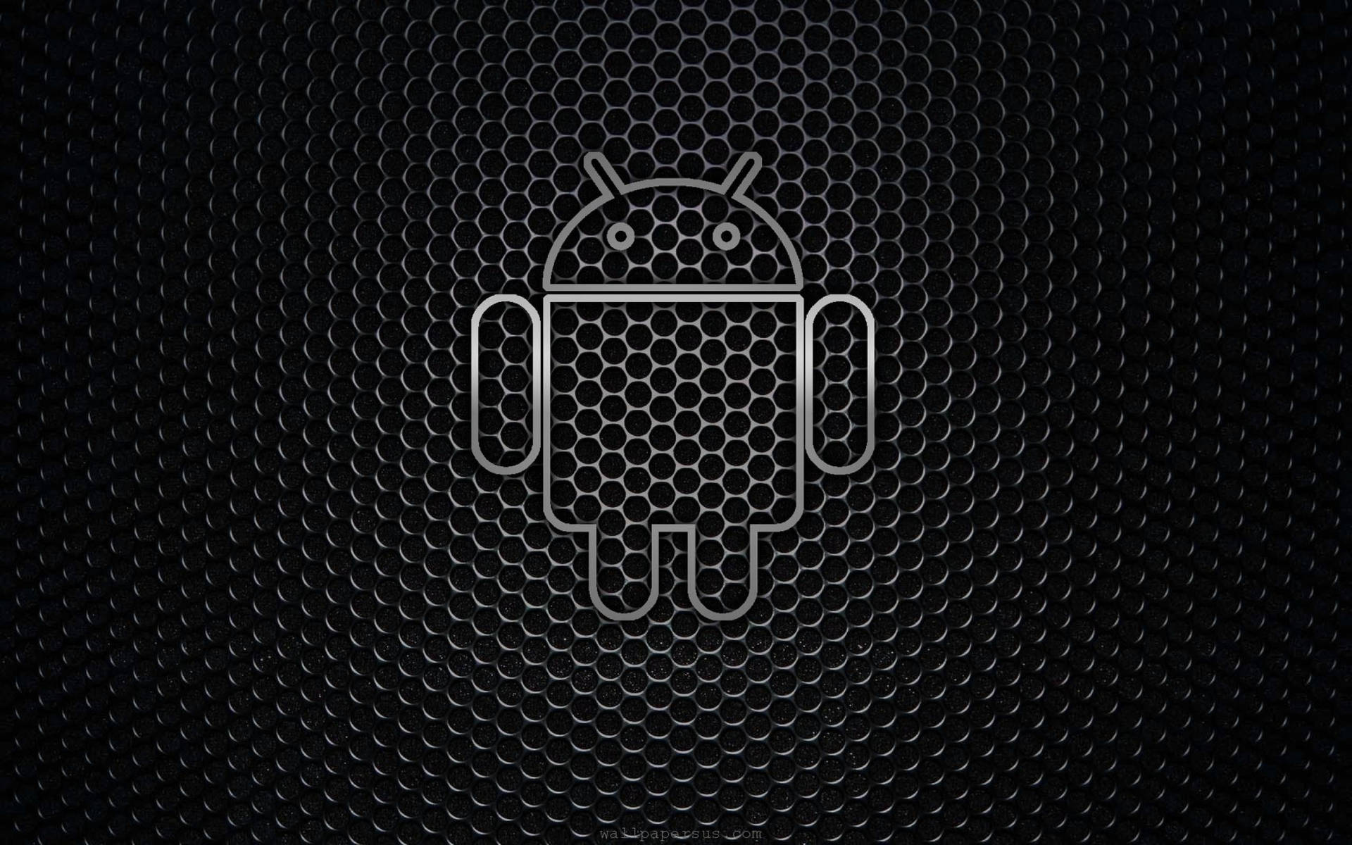 1920x1200 Download The Android robot stands surrounded by a hexagonal mesh Wallpaper