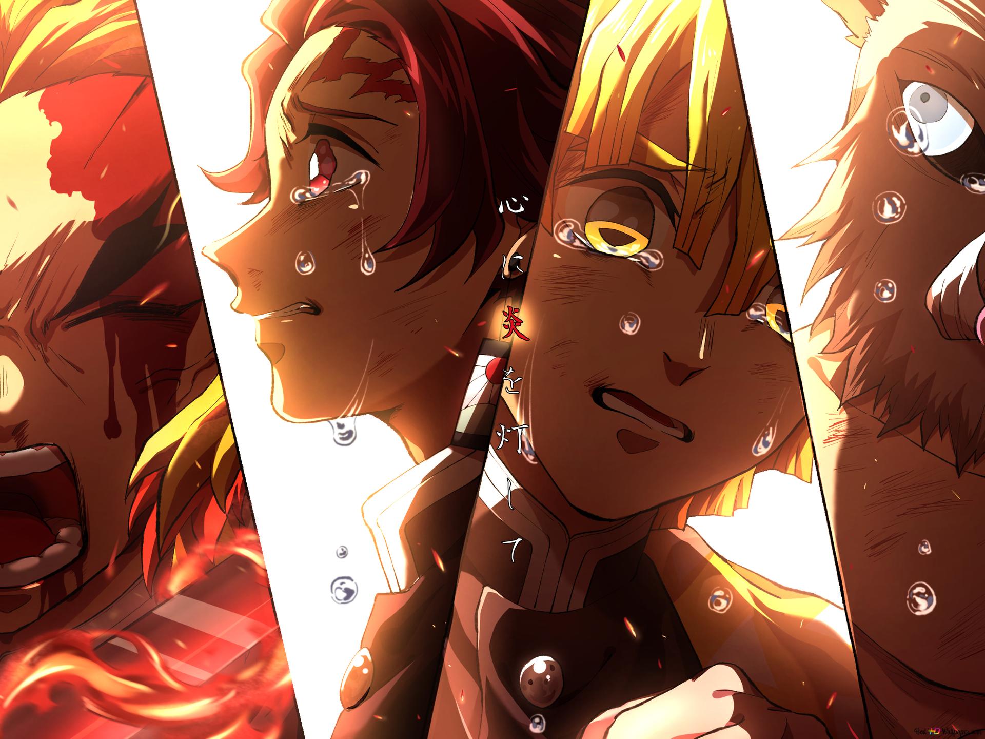 1920x1440 Tanjiro Crying Wallpaper