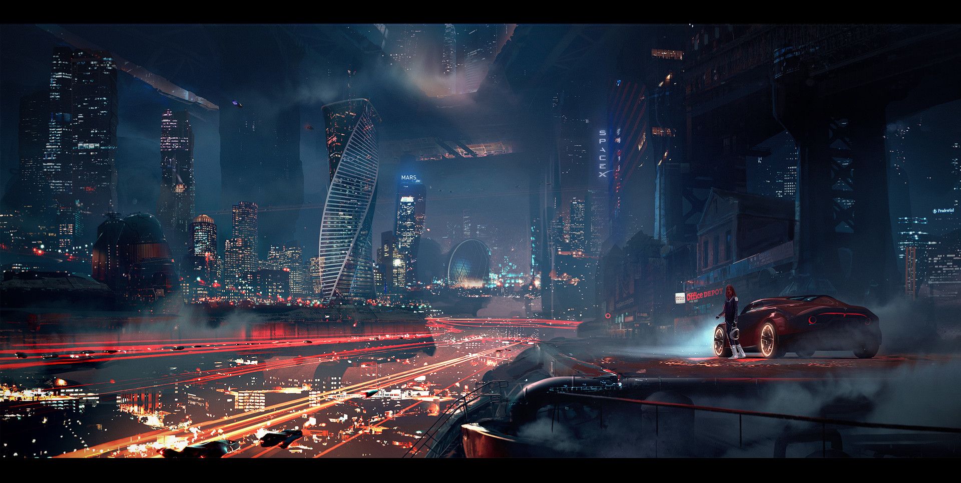 1920x964 Mars city