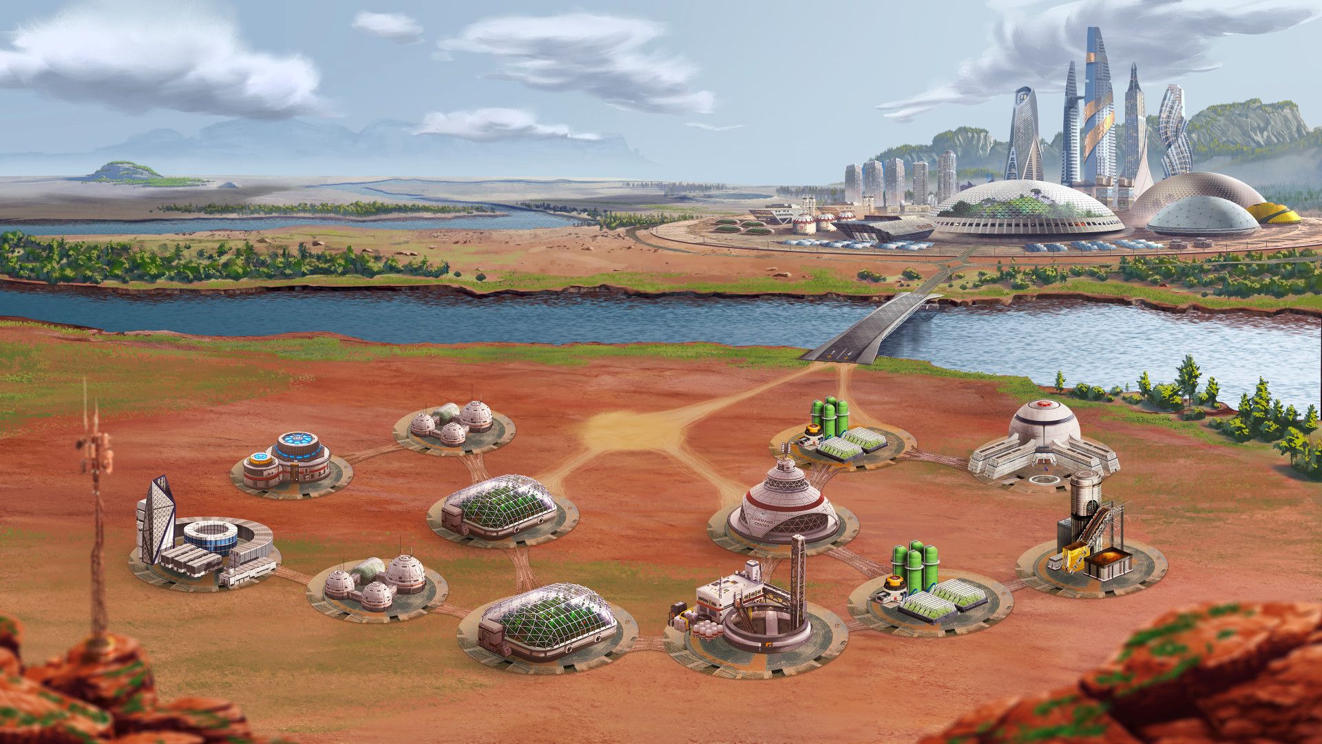 1920x1080 Martian city on terraformed Mars