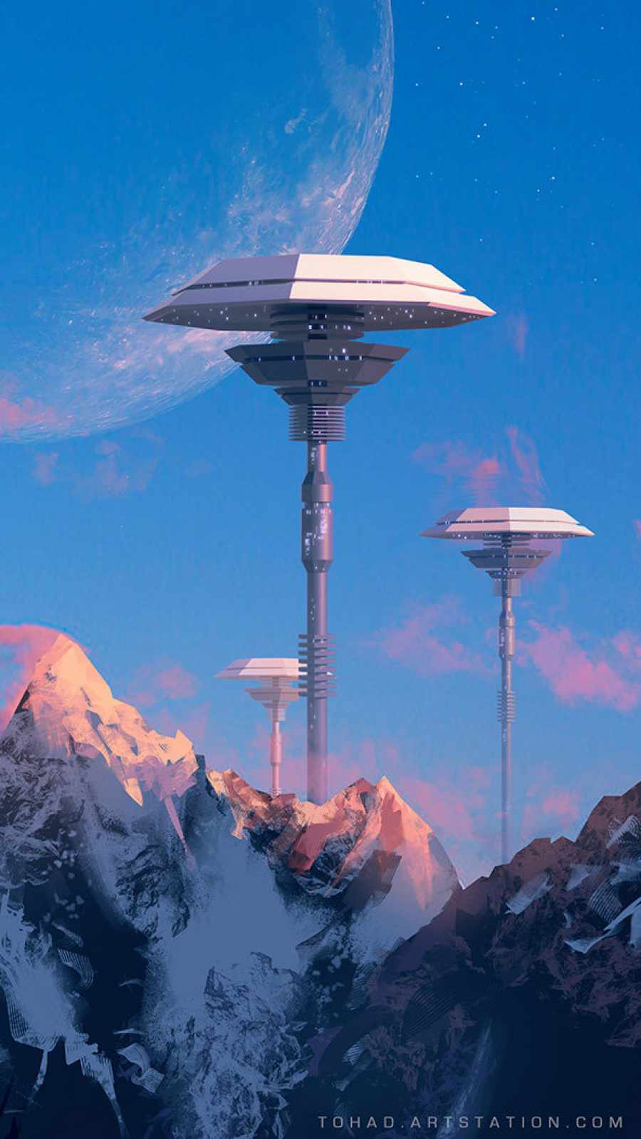 900x1599 Mars City Phone Wallpaper