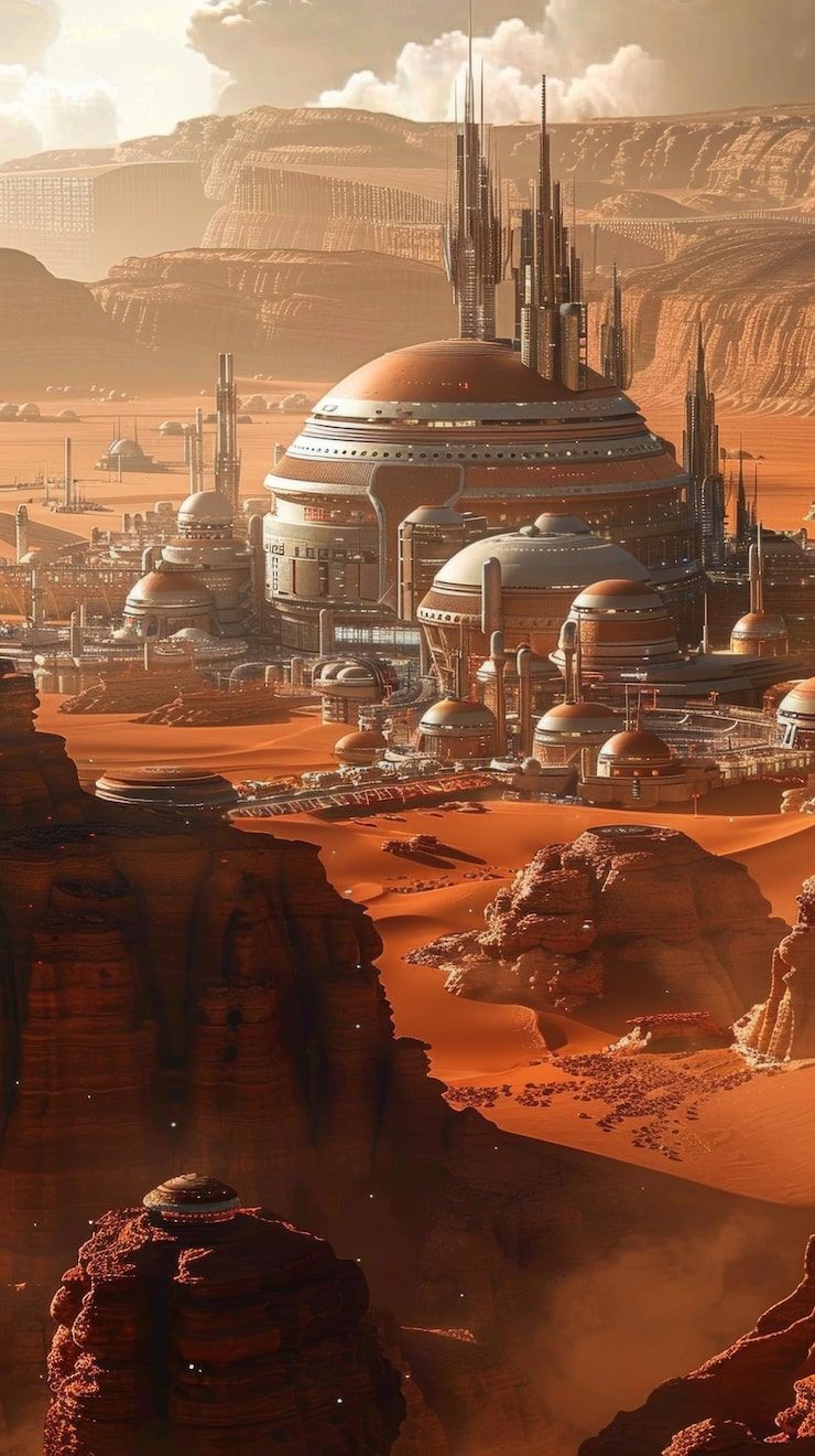 740x1320 Futuristic mars city Image