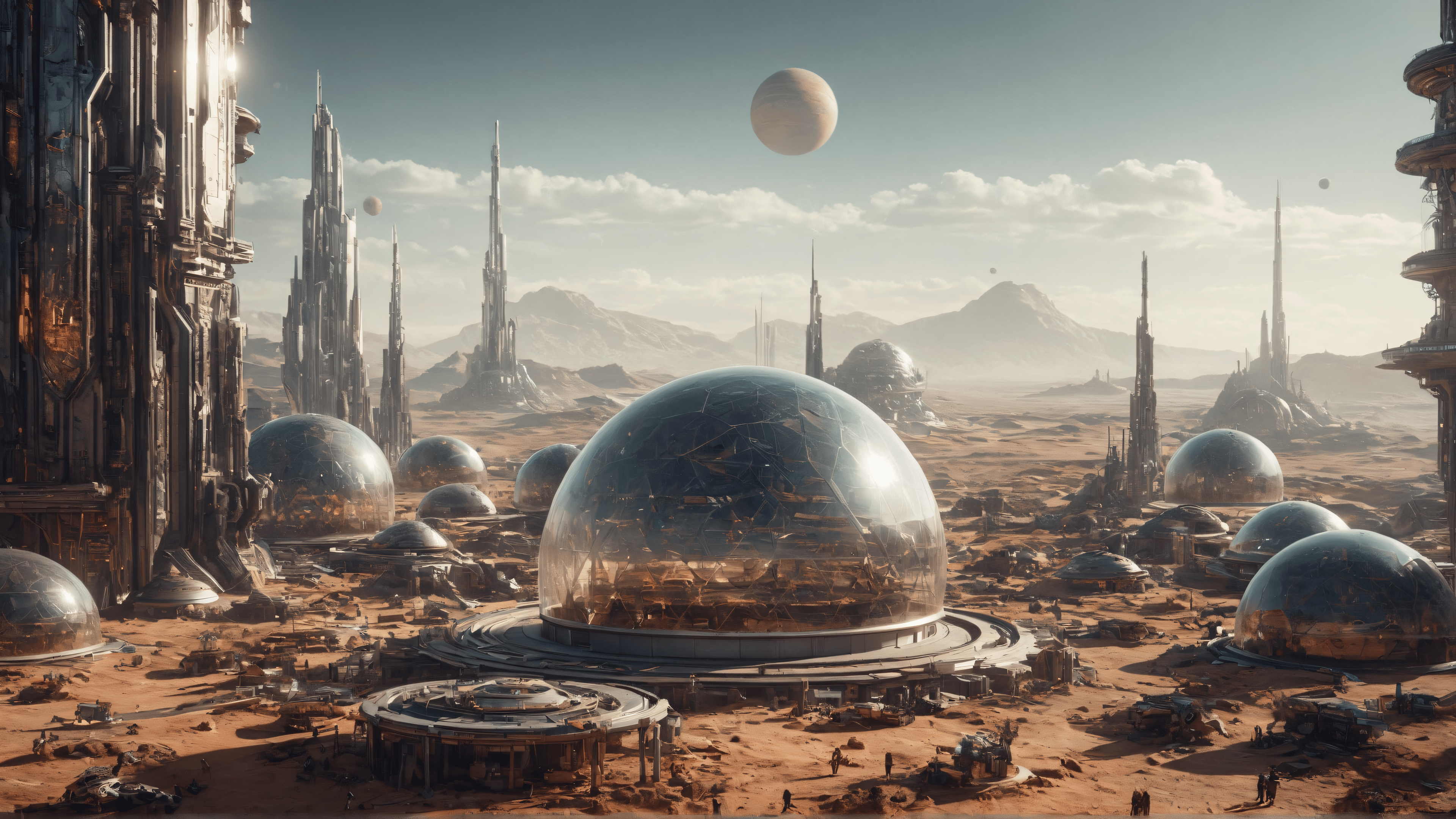 3840x2160 Sci Fi Mars Colony By Maltebytex2160