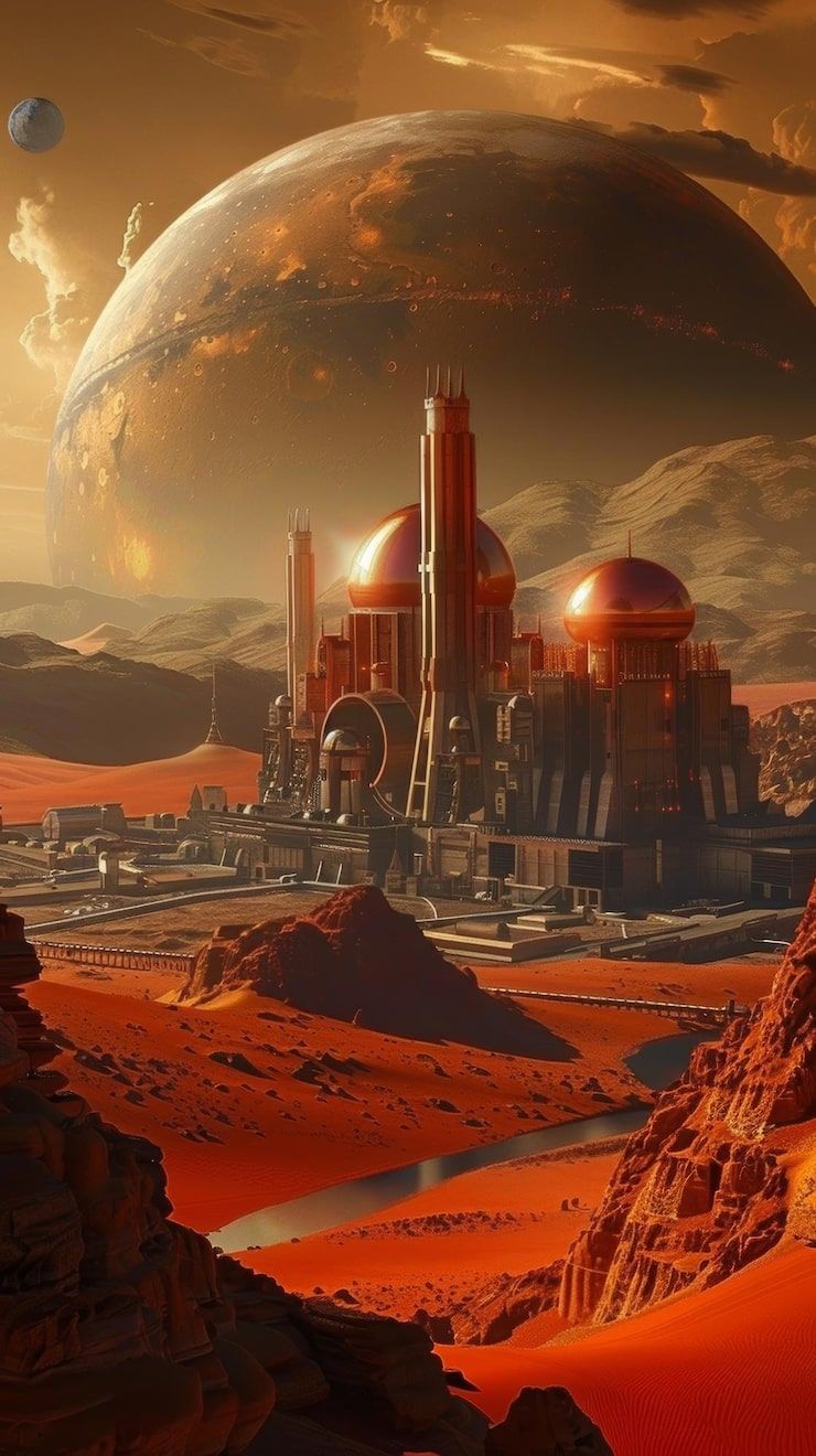 740x1320 Futuristic City On Mars Photo Free High Quality Picture