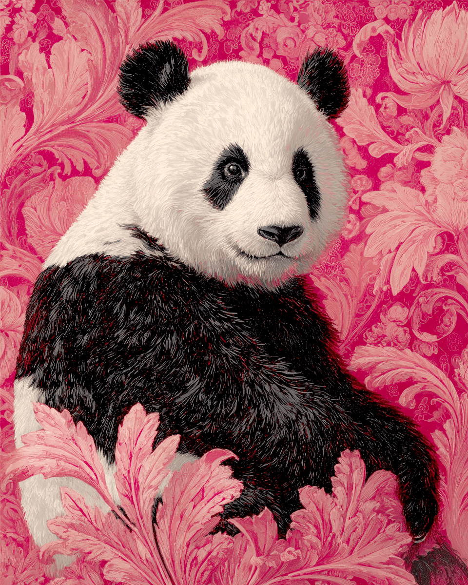 960x1200 Stylized Panda Bear Animals Wildlife Art Print Artwork for 11x14 Frame