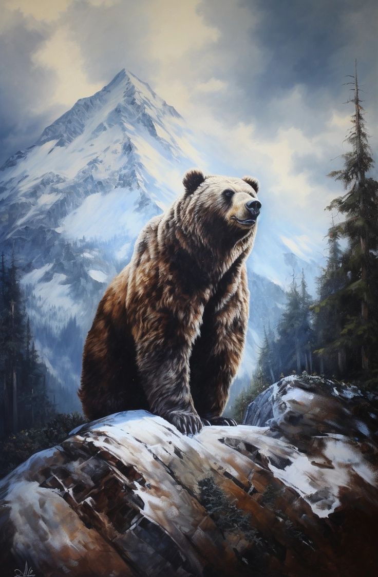 736x1124 Wallpaper / Bear / Nature