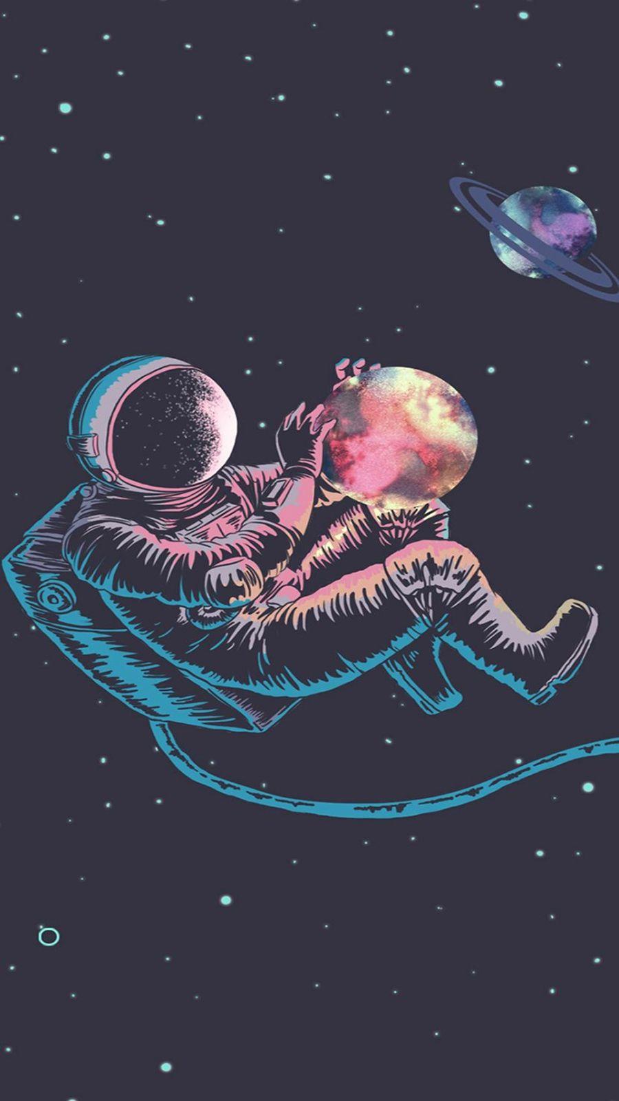 900x1600 Cartoon Space HD Wallpaper Free Download