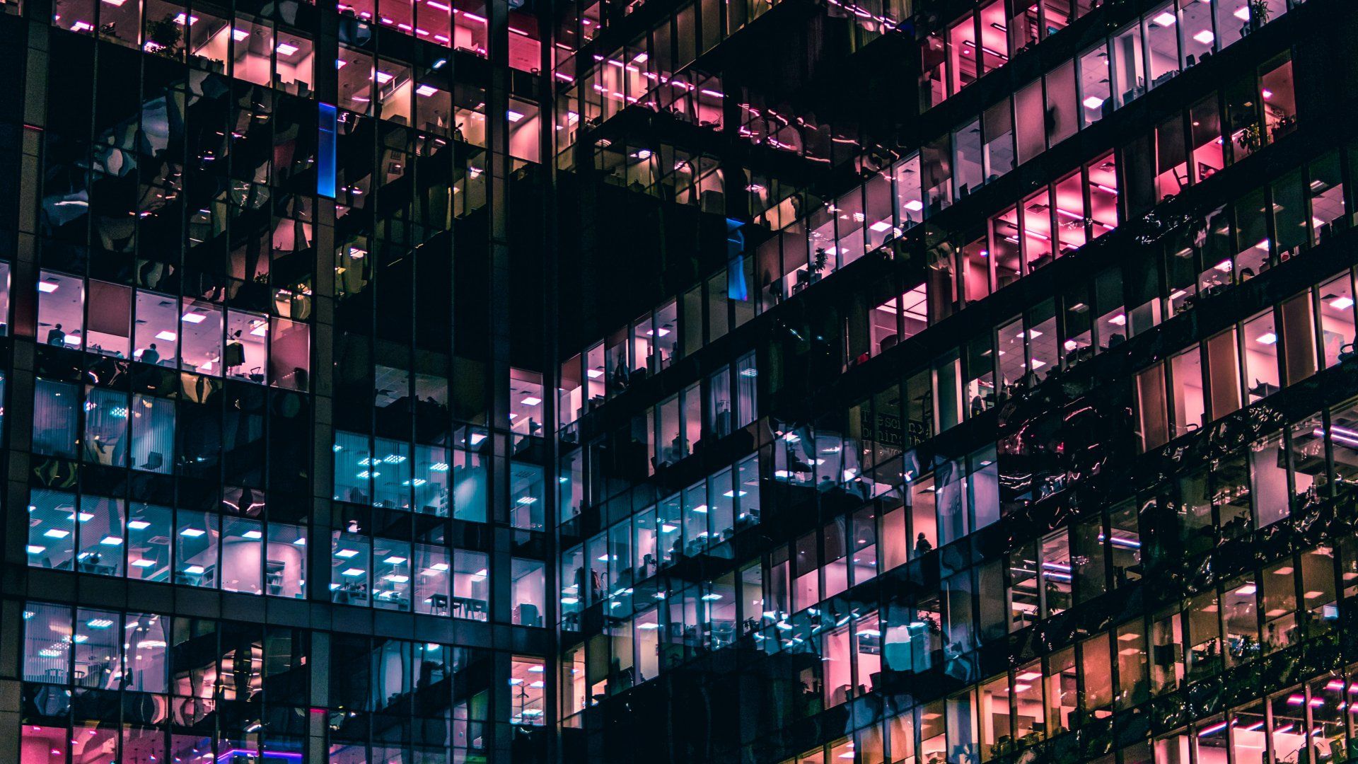 1920x1080 4K Ultra HD Modern Architecture: Illuminated Urban Facadex2690