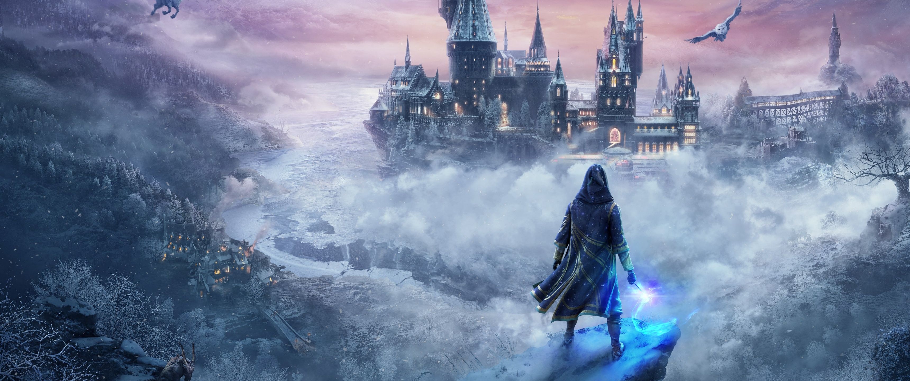 3440x1440 Hogwarts Legacy Wallpaper 4K, Winter, Video Game