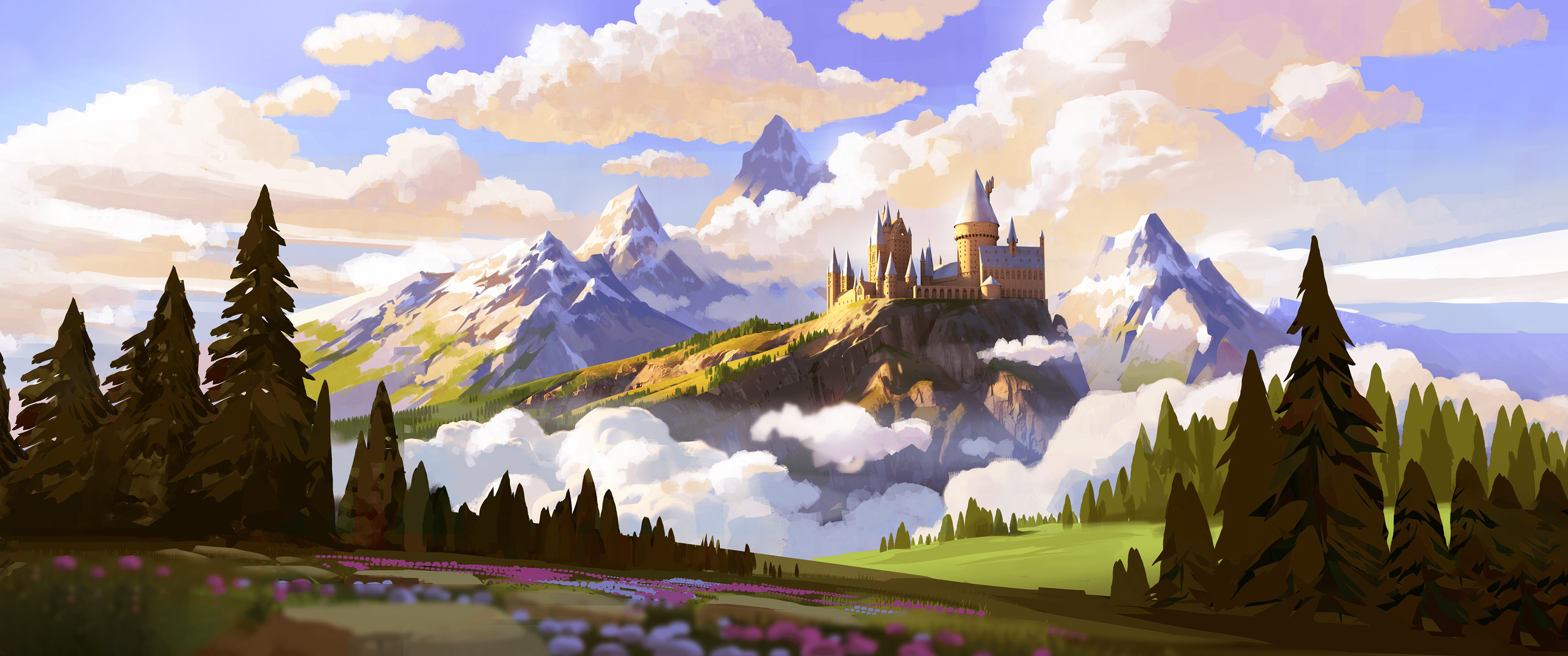 3440x1440 Hogwarts by Kevin Gnutzmans x 1440