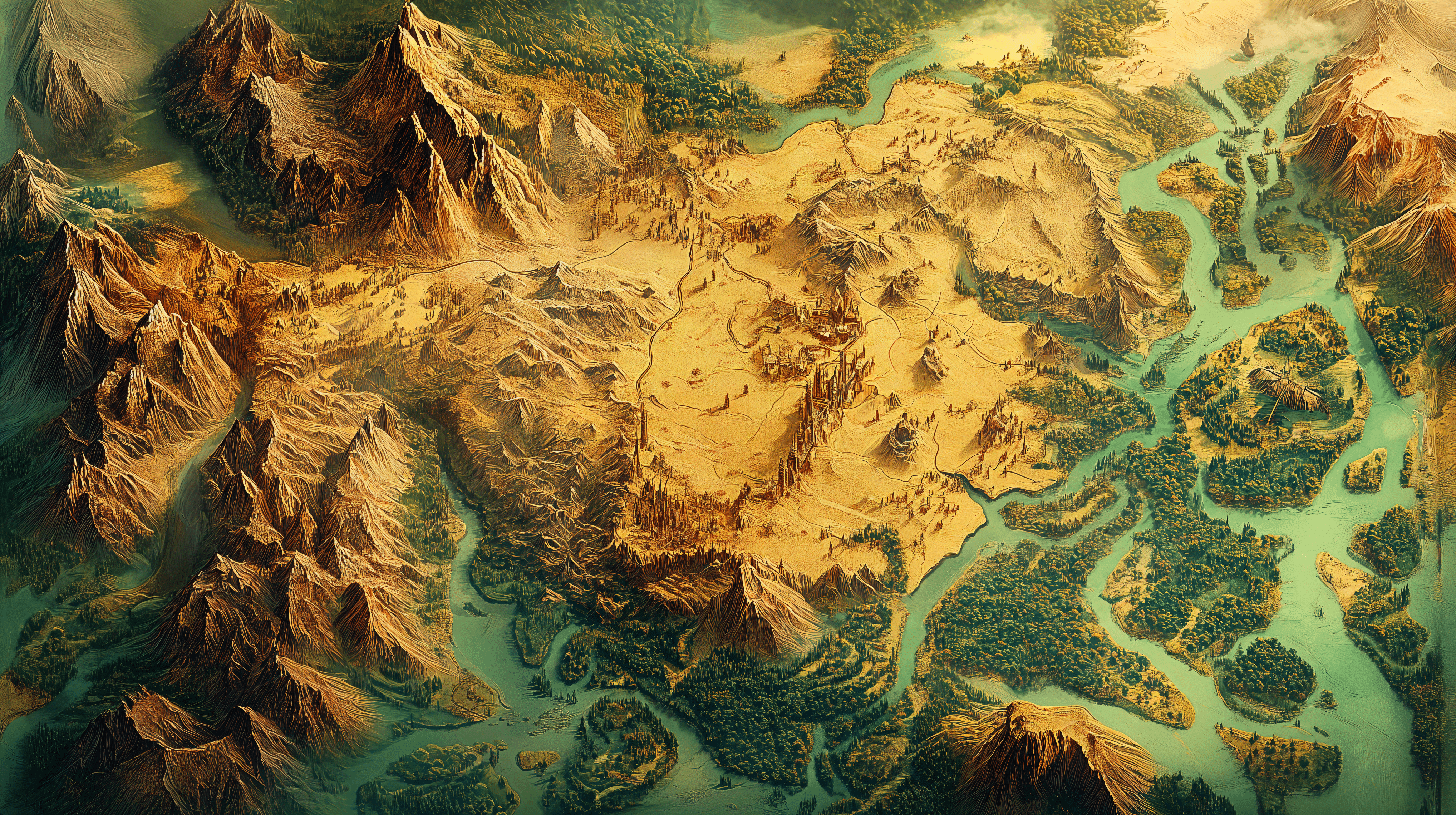 4072x2280 Stunning Fantasy Map Ultra HD Wallpaper