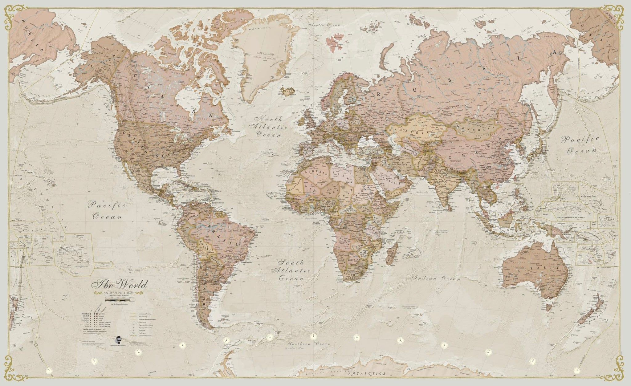 2048x1253 Antique World Maps Bronze Edition
